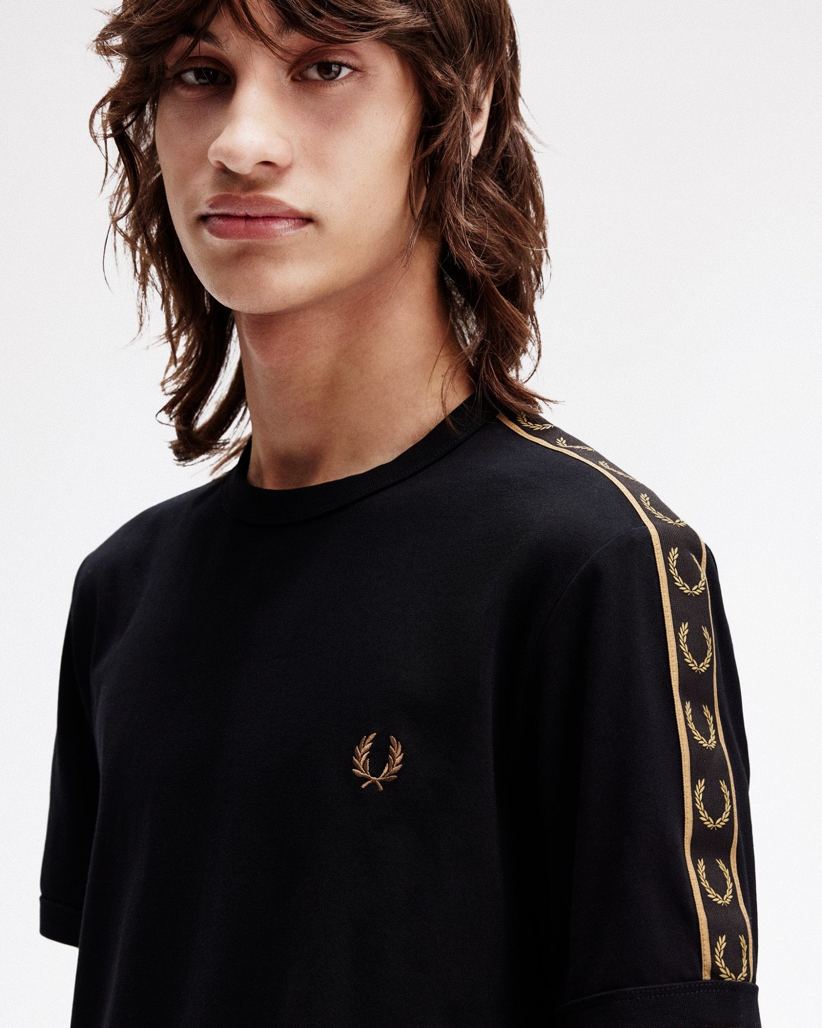 Fred Perry Contrast Tape Ringer T-Shirt Black T-Shirts M4613-S77 Style Inspiration | Overkill