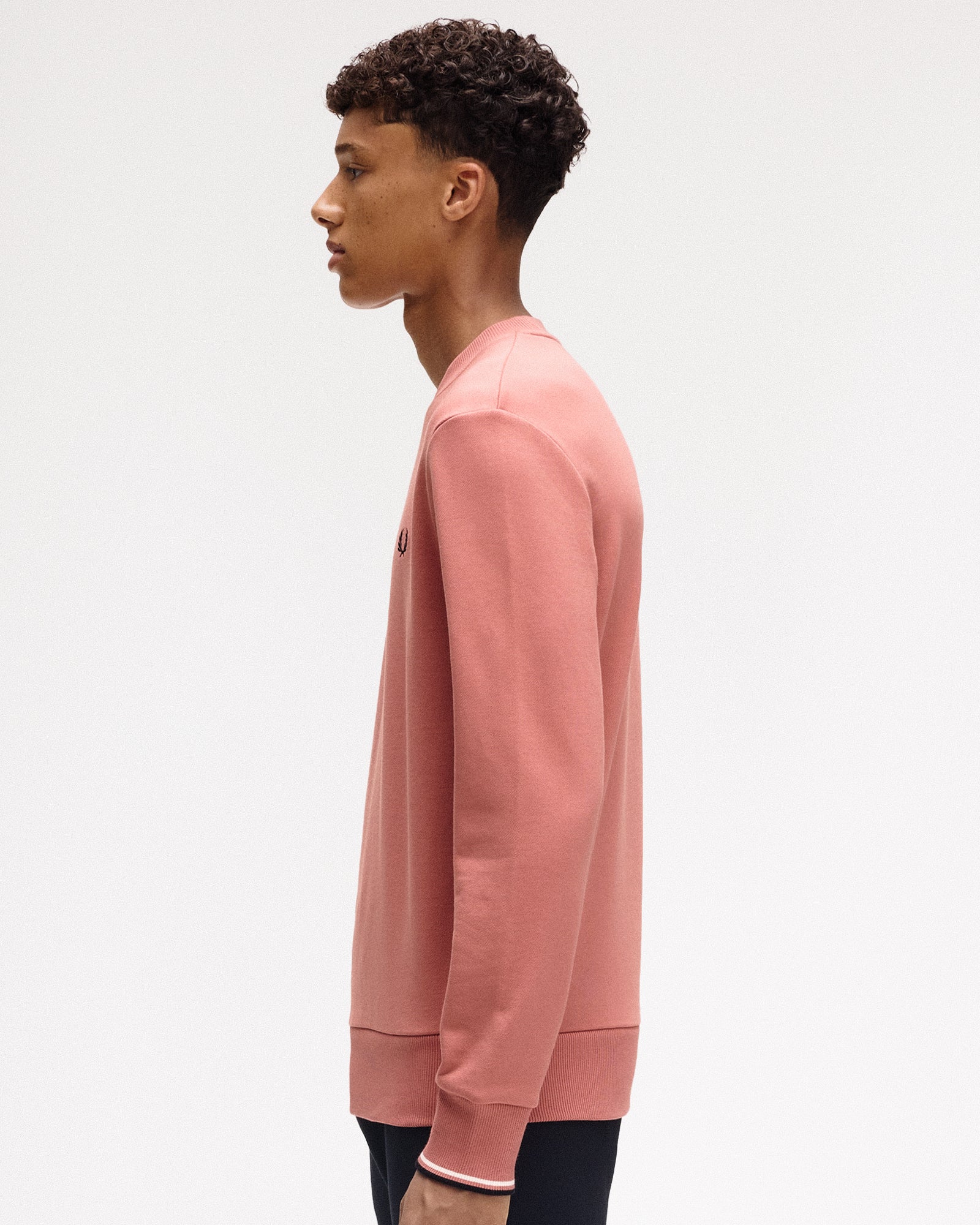 Fred Perry Crew Neck Sweatshirt Putty Pink Sweatshirts Detailfoto | Overkill