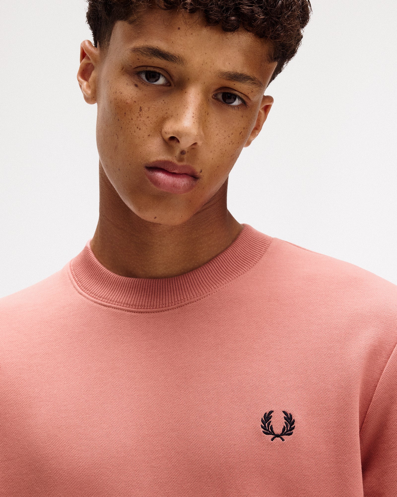 Fred Perry Crew Neck Sweatshirt Putty Pink Sweatshirts Detail view 1 | Overkill