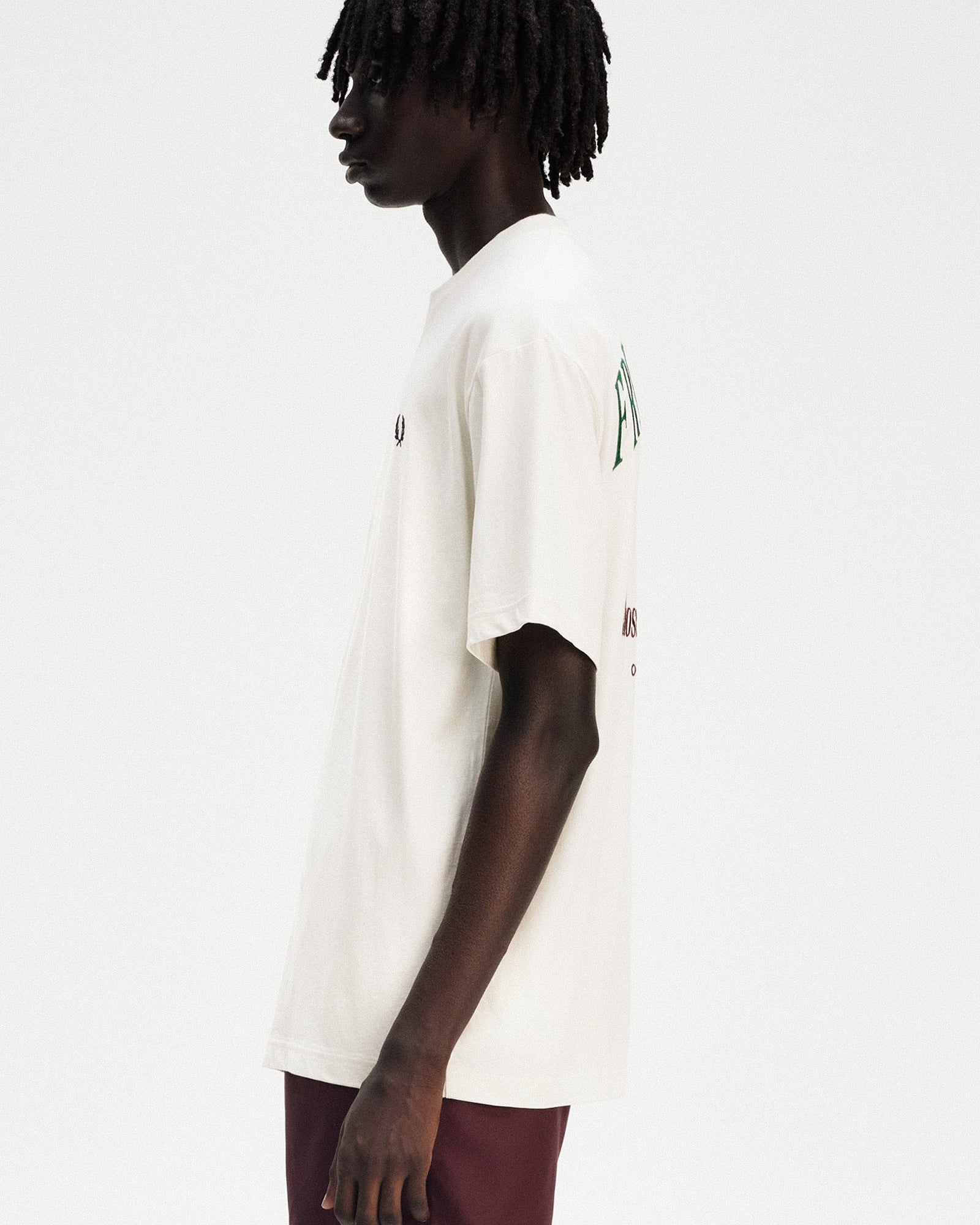 Fred Perry Embroidered Champion T-Shirt Ecru T-Shirts Detail view 1 | Overkill