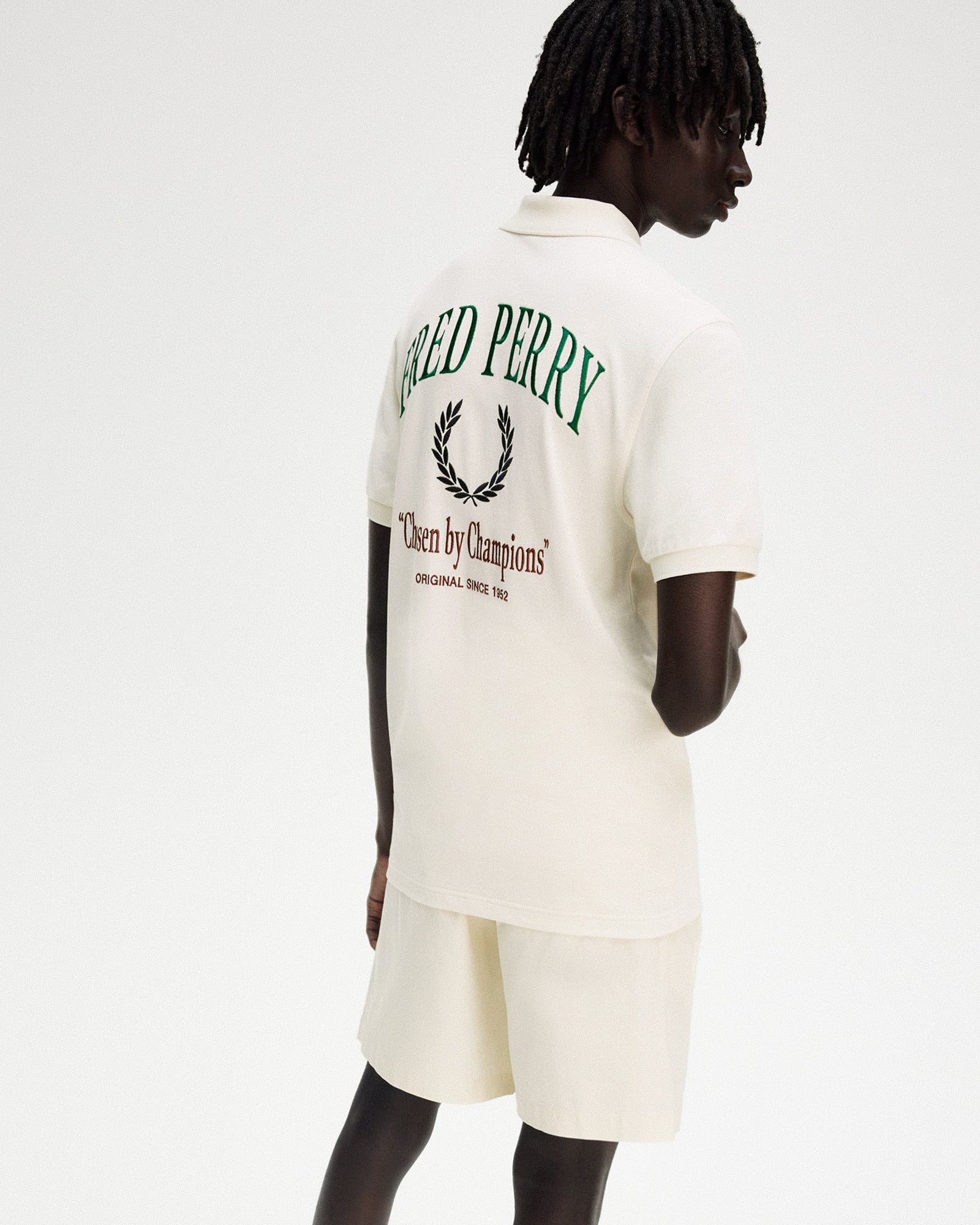 Fred Perry Clubhouse Embroidered Polo Shirt Ecru Polo Shirts Detailfoto | Overkill