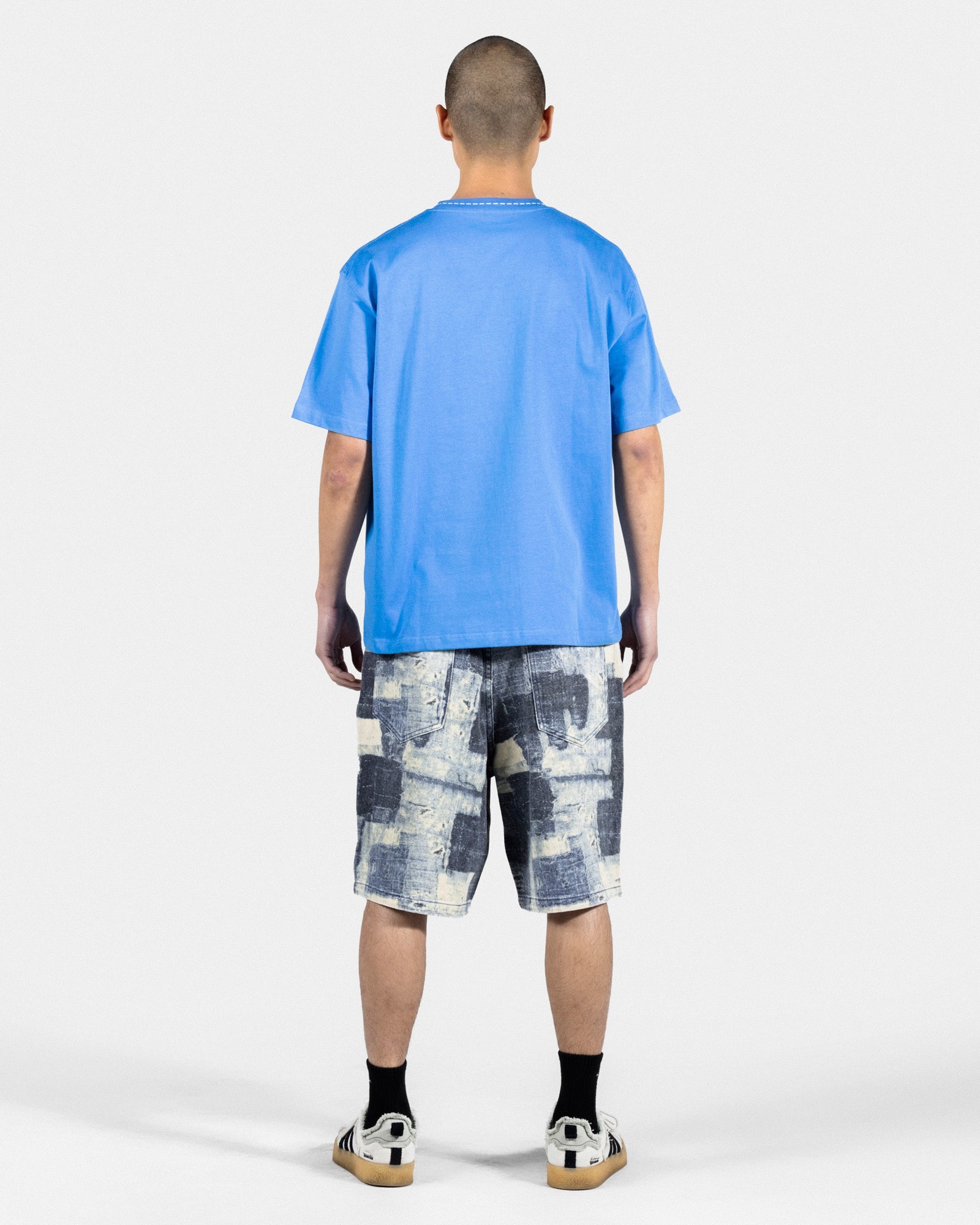 Pleasures Cut Here Heavyweight Shirt Blue T-Shirts Detailfoto | Overkill
