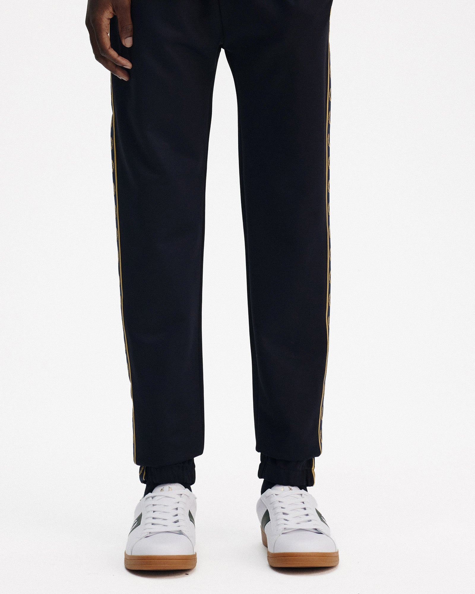 Fred Perry Contrast Tape-Track Pant Navy / Honeycomb Sweat & Track Pants Close-up | Overkill