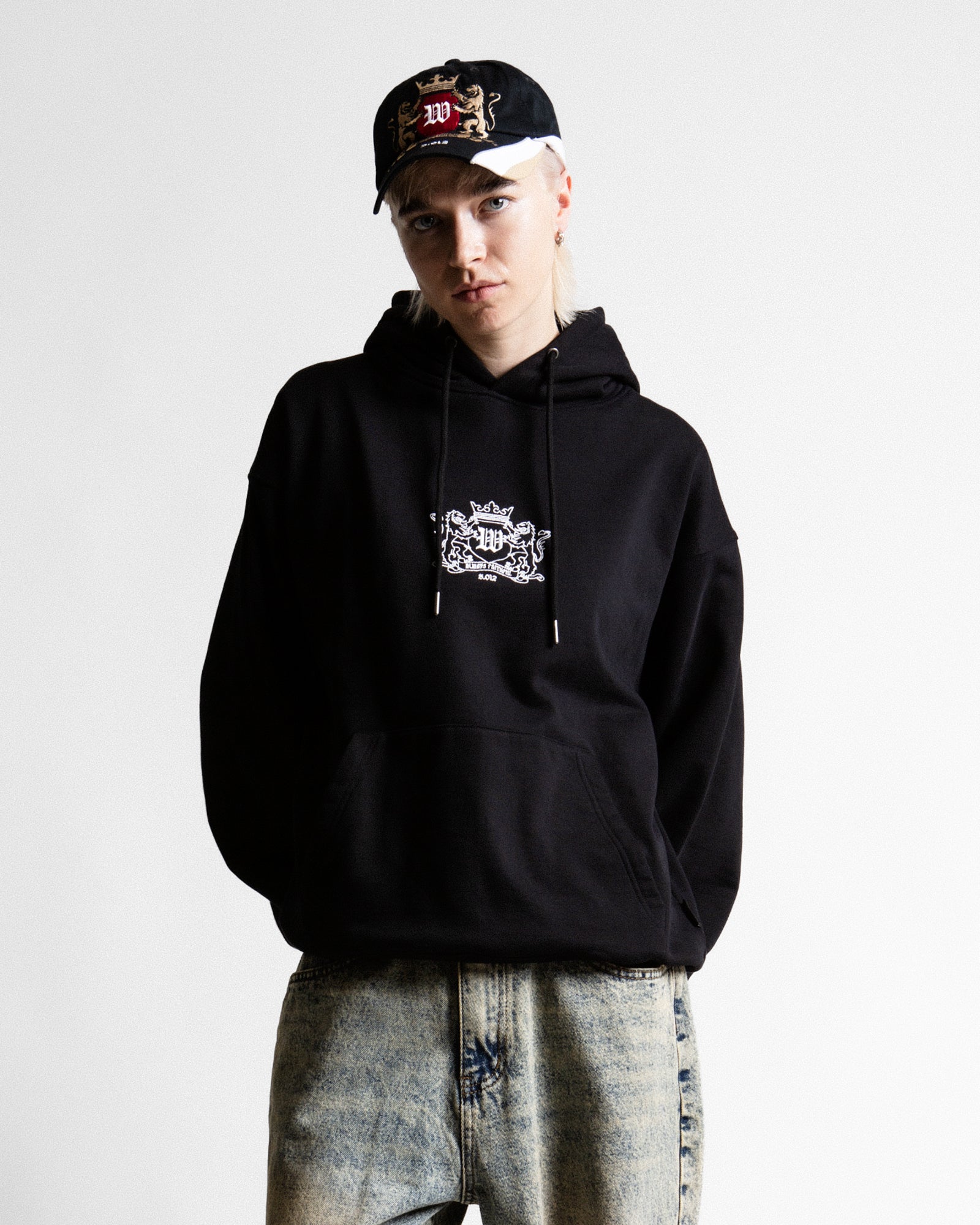 Wasted Paris Crest Hoodie Black Hoodies 175405 On Model Back View | Overkill