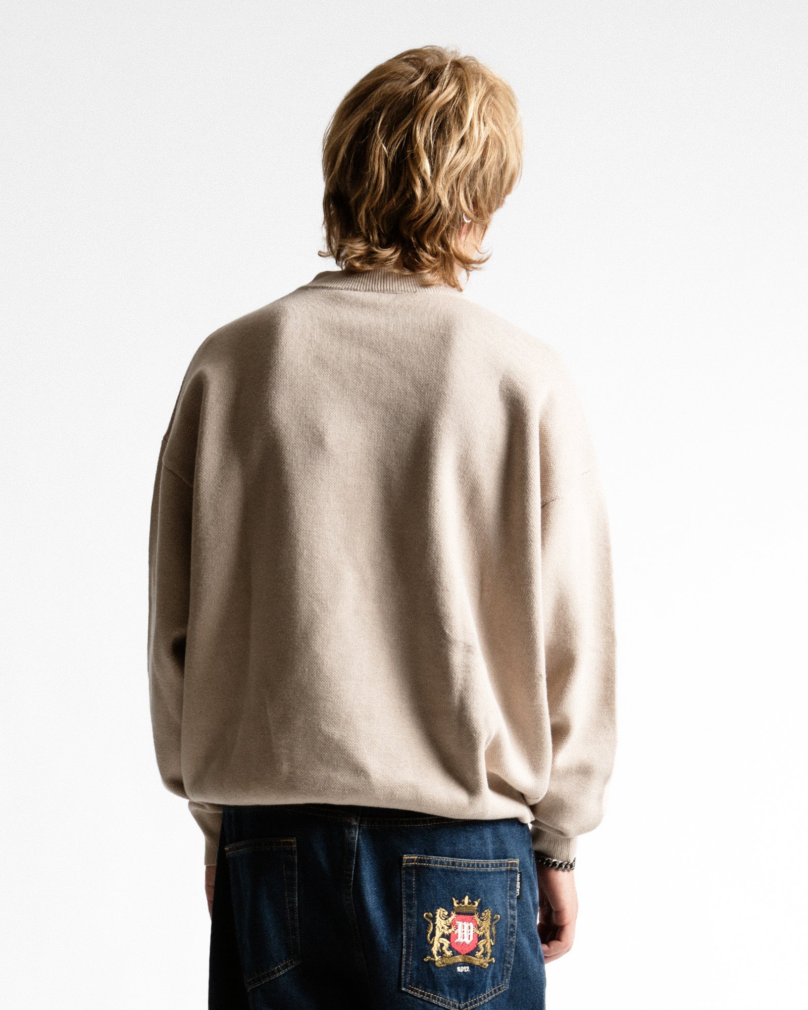 Wasted Paris Crest Sweatshirt Sahara Sweatshirts 175407 On Model Back View | Overkill