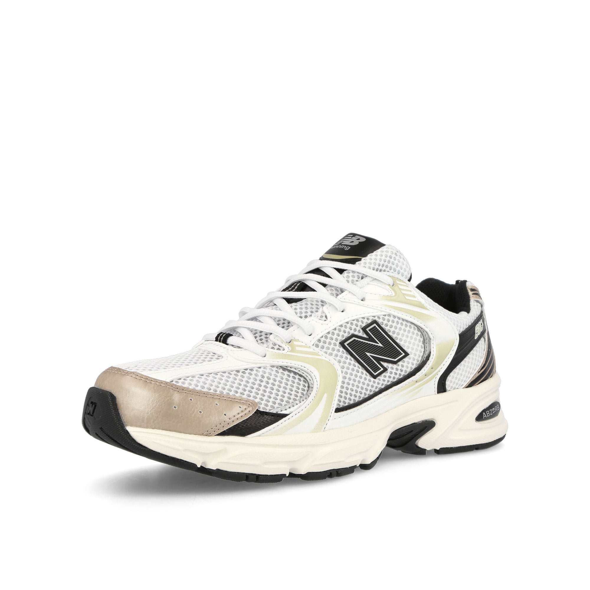 New Balance MR530TC White / Light Gold Metallic Low Top Sneakers Close Up | Overkill