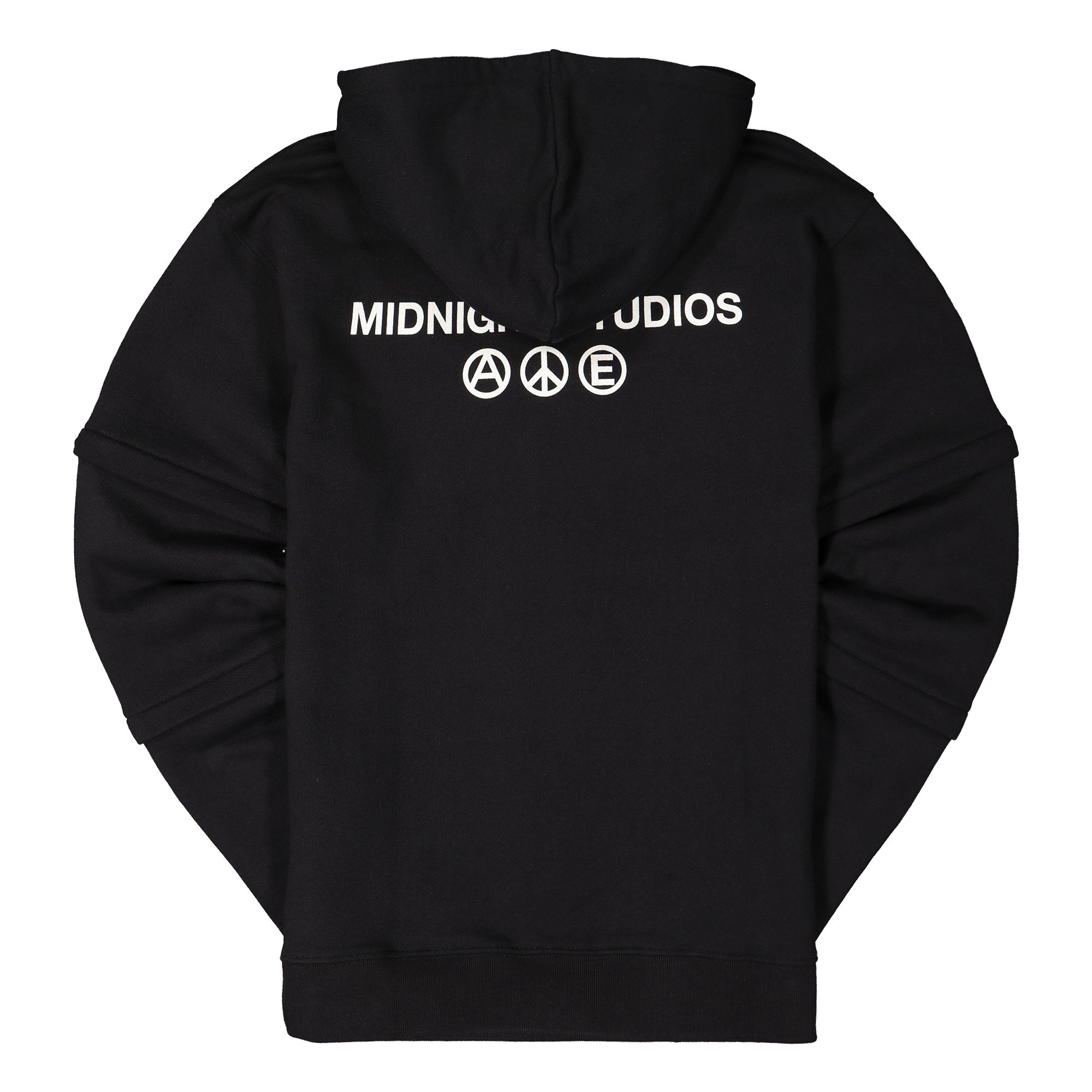 Midnight Studios Layered Logo Zip-Hoodie Black Hoodies Material | Overkill