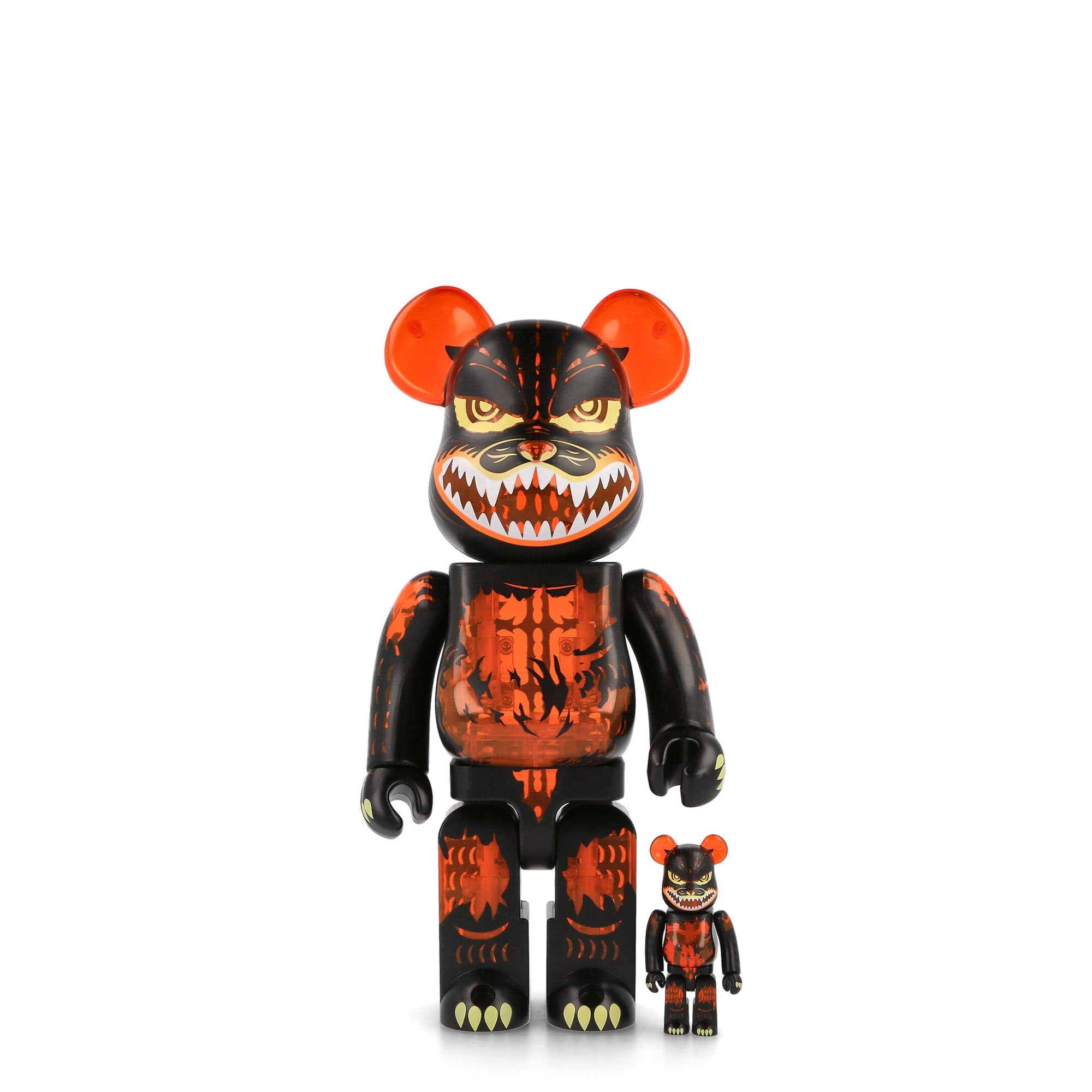 Medicom Be@rbrick Godzilla Meltdown: Clear Orange Version 400% + 100% Multicolor Collectibles & Toys MBGMCOV400100 | Overkill