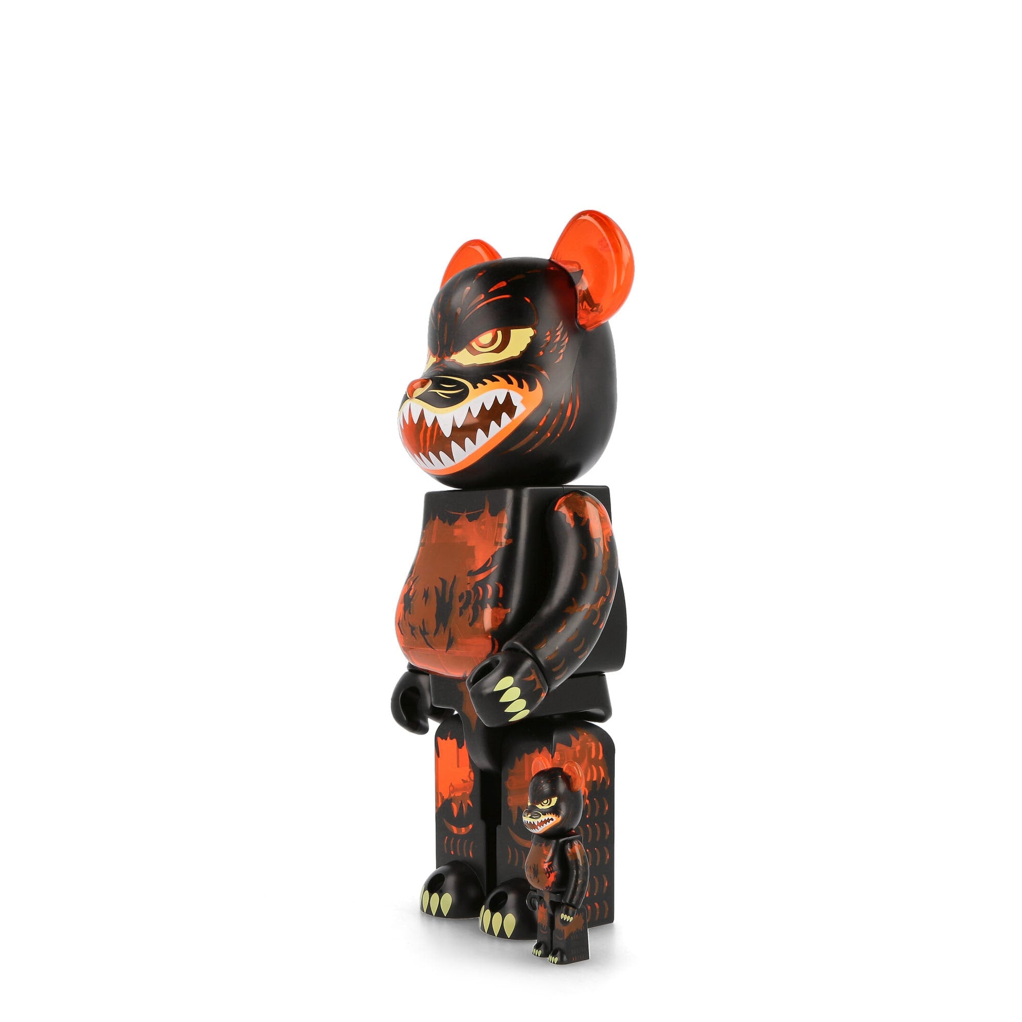 Medicom Be@rbrick Godzilla Meltdown: Clear Orange Version 400% + 100% Multicolor Collectibles & Toys Material | Overkill