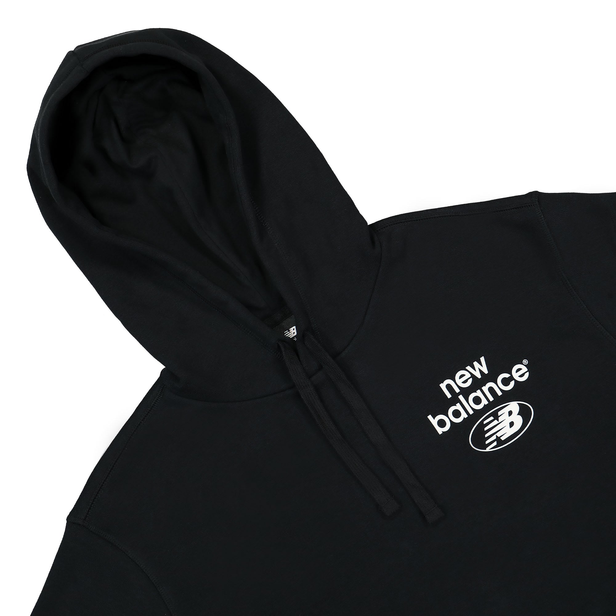 New Balance Essentials Reimagined Hoodie Black Hoodies Close-up | Overkill