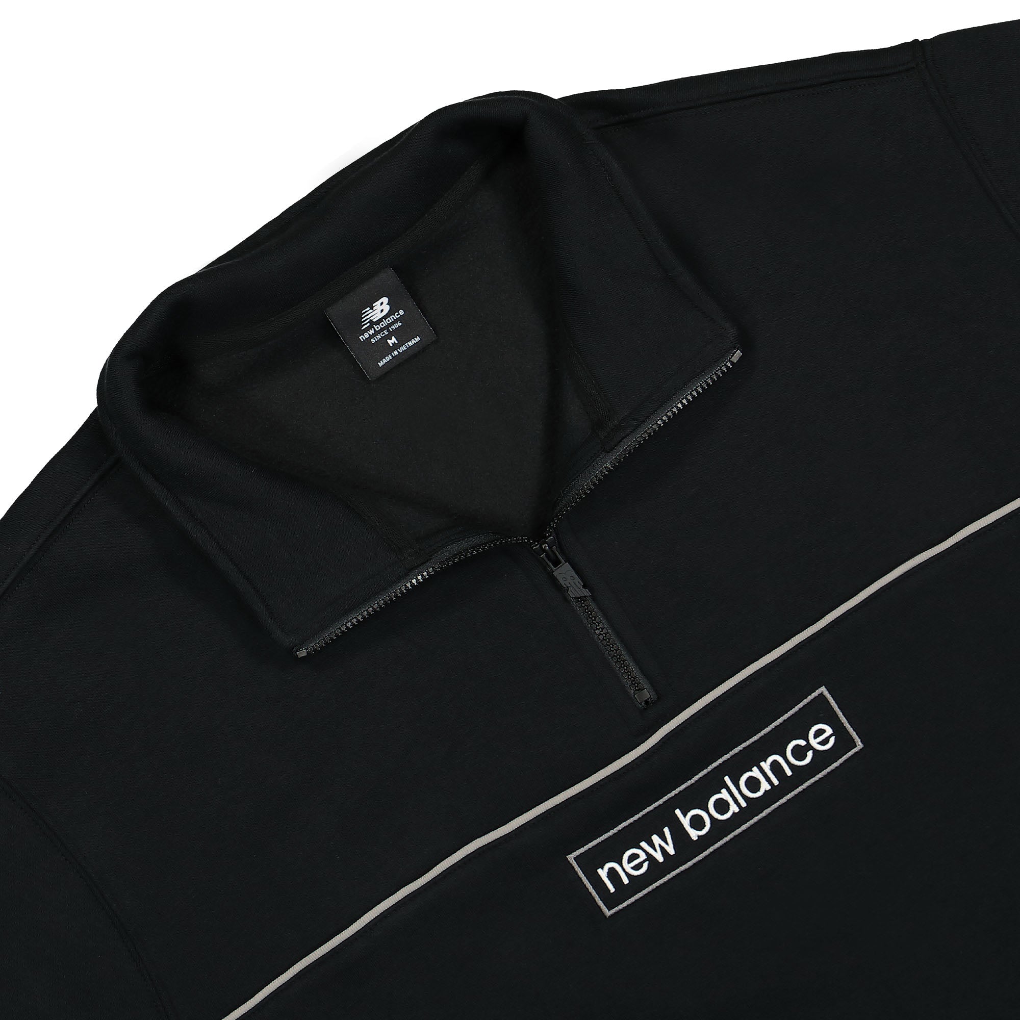 New Balance Essentials Winter 1/4 Zip Black Sweatshirts Close-up | Overkill