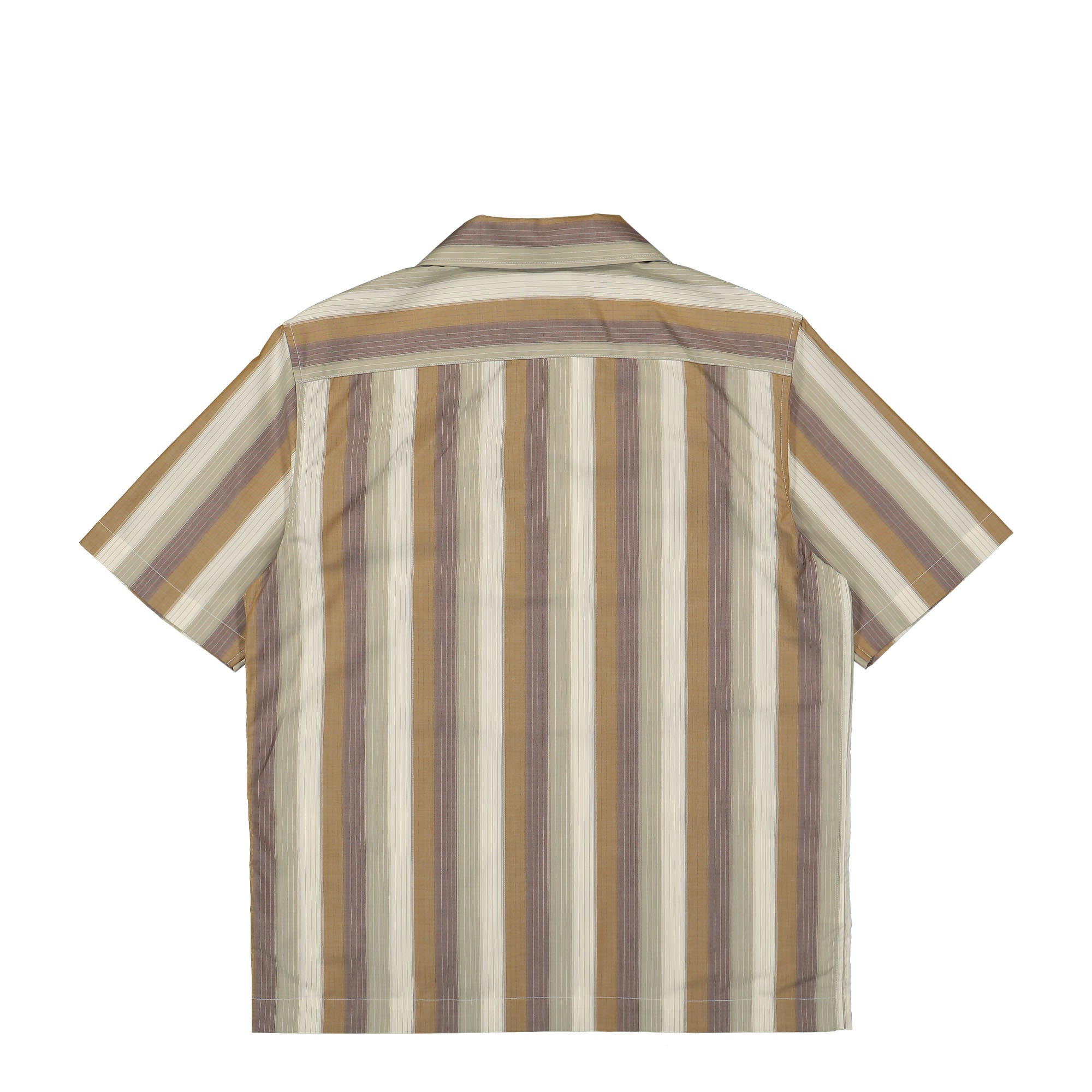 Fred Perry Ombre Stripe Revere Collar Shirt Dark Caramel Shirts Material | Overkill