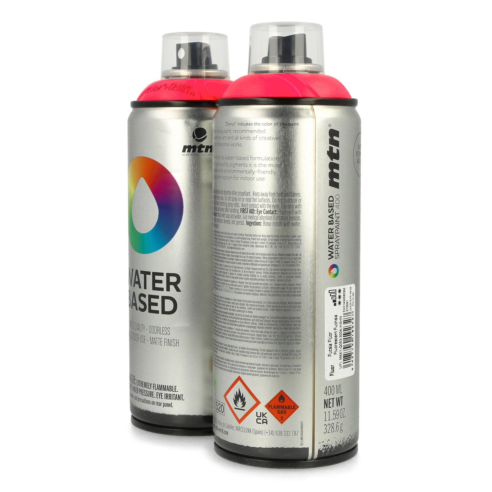 MTN Water Based Fluorescent 400 ml 0 Cans Close-up | Overkill