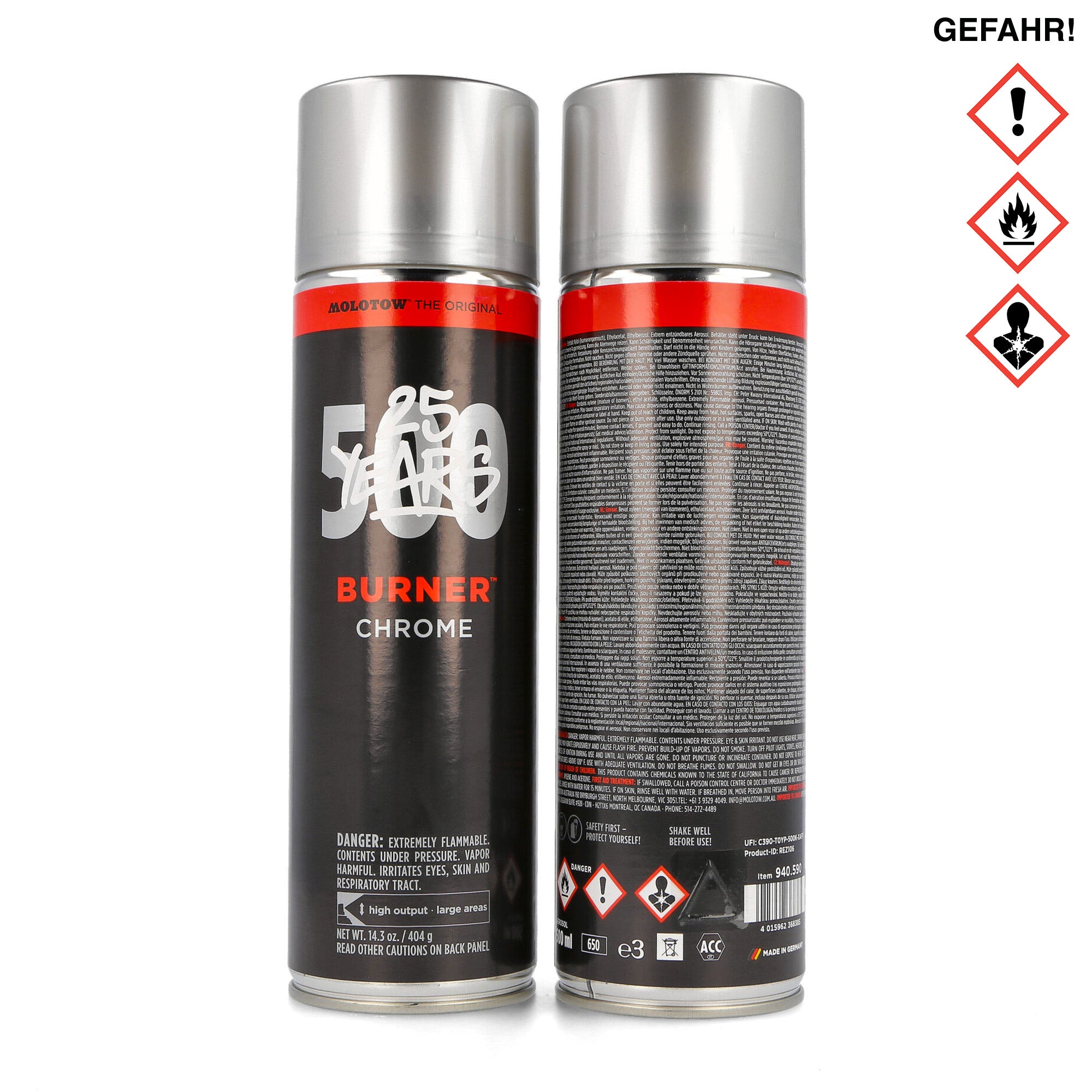 Molotow Burner Chrome 500 ml Cans 940590 | Overkill