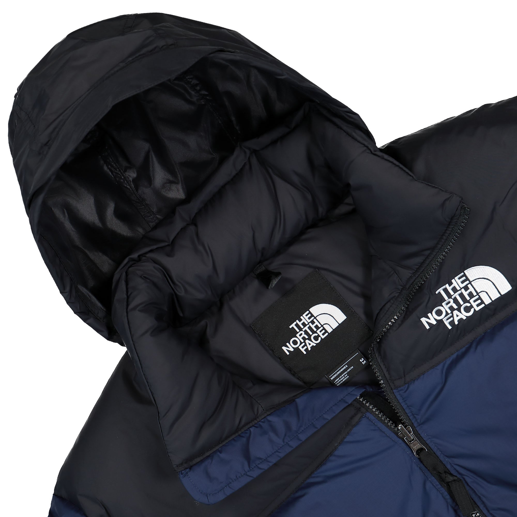 The North Face 1996 Retro Nuptse Jacket Summit Navy / TNF Black Puffer Jackets Close-up | Overkill