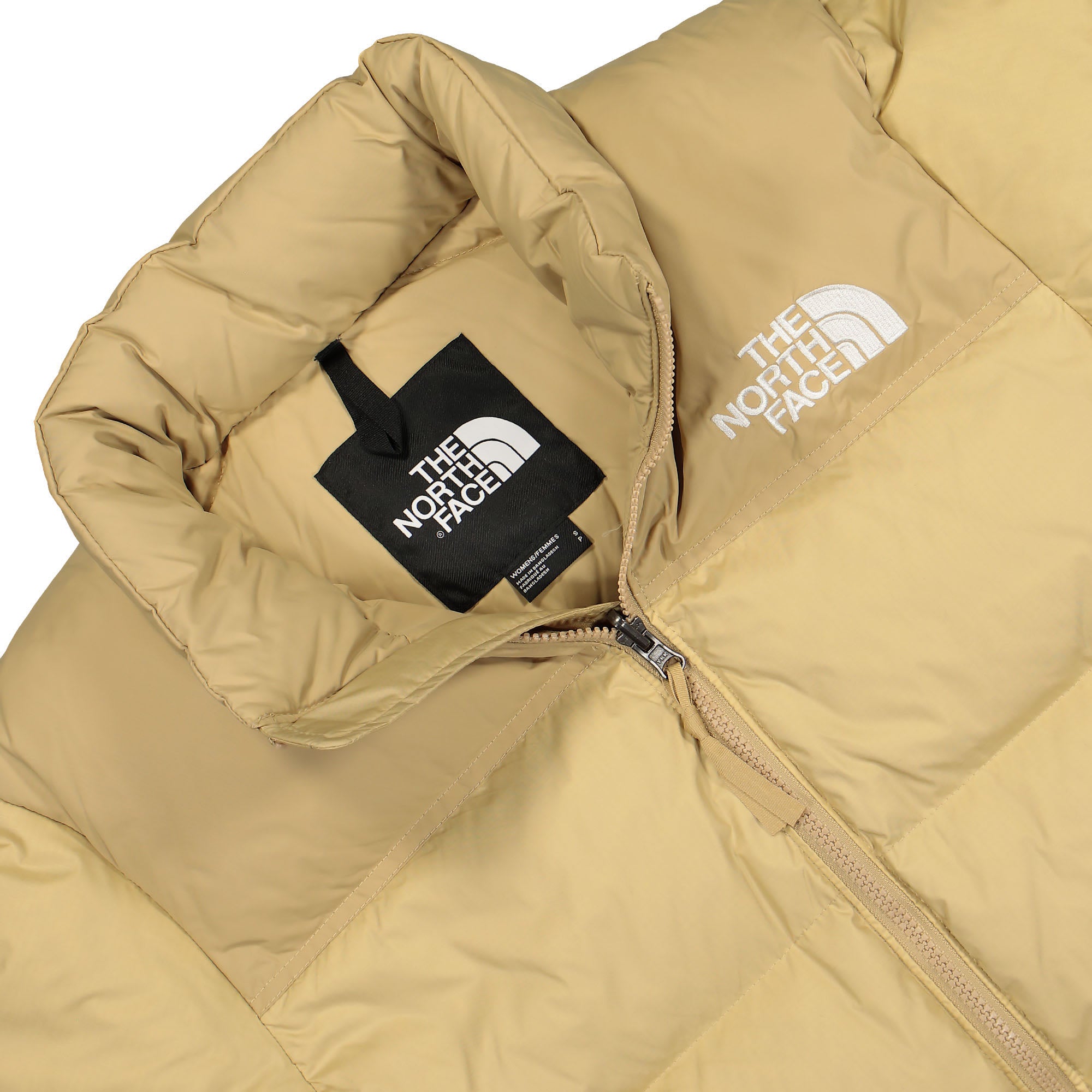 The North Face W 96 Retro Nuptse Jacket Khaki Stone Jackets Close-up | Overkill