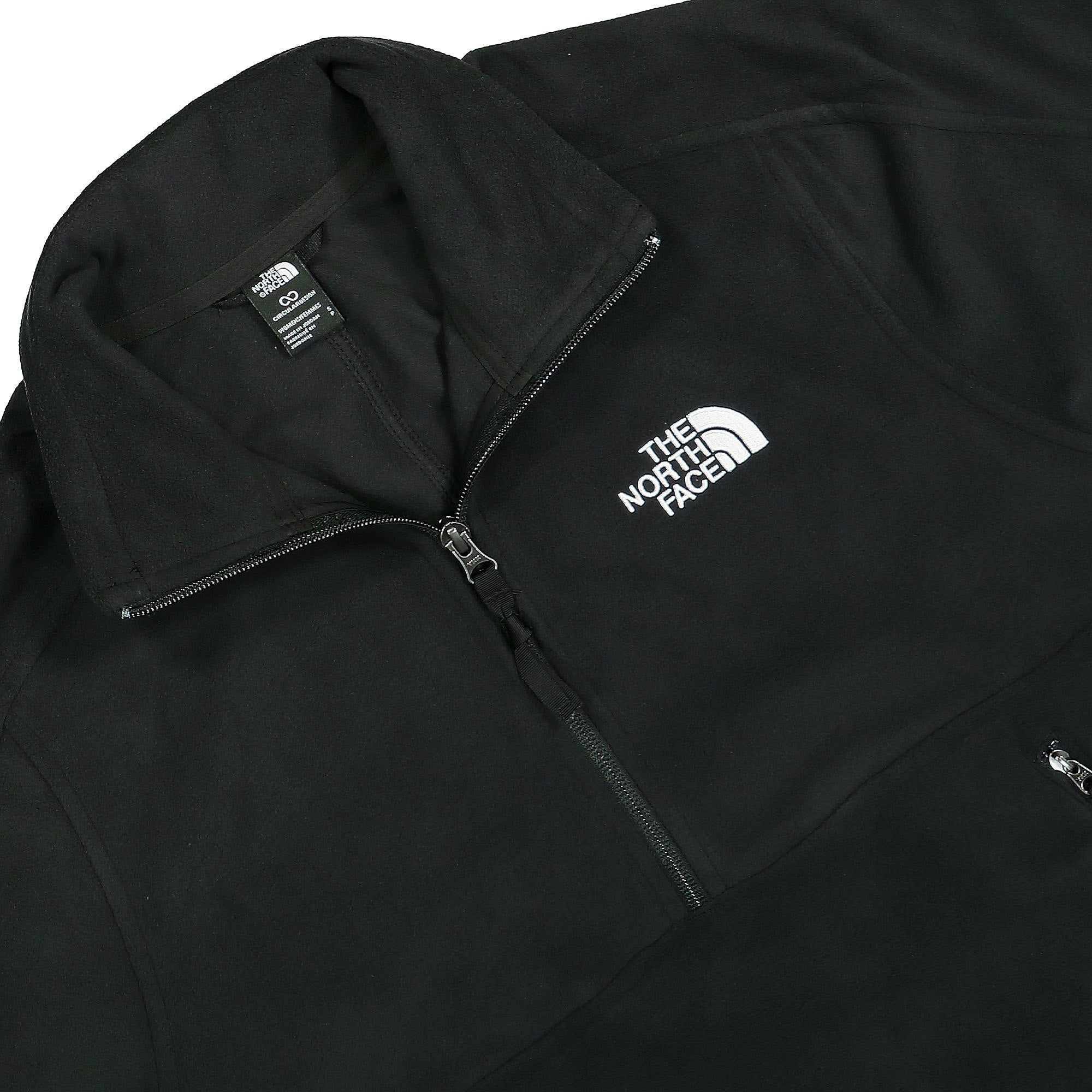 The North Face W TNF Polartec 100 Half-Zip Fleece Sweater TNF Black Sweatshirts Close-up | Overkill