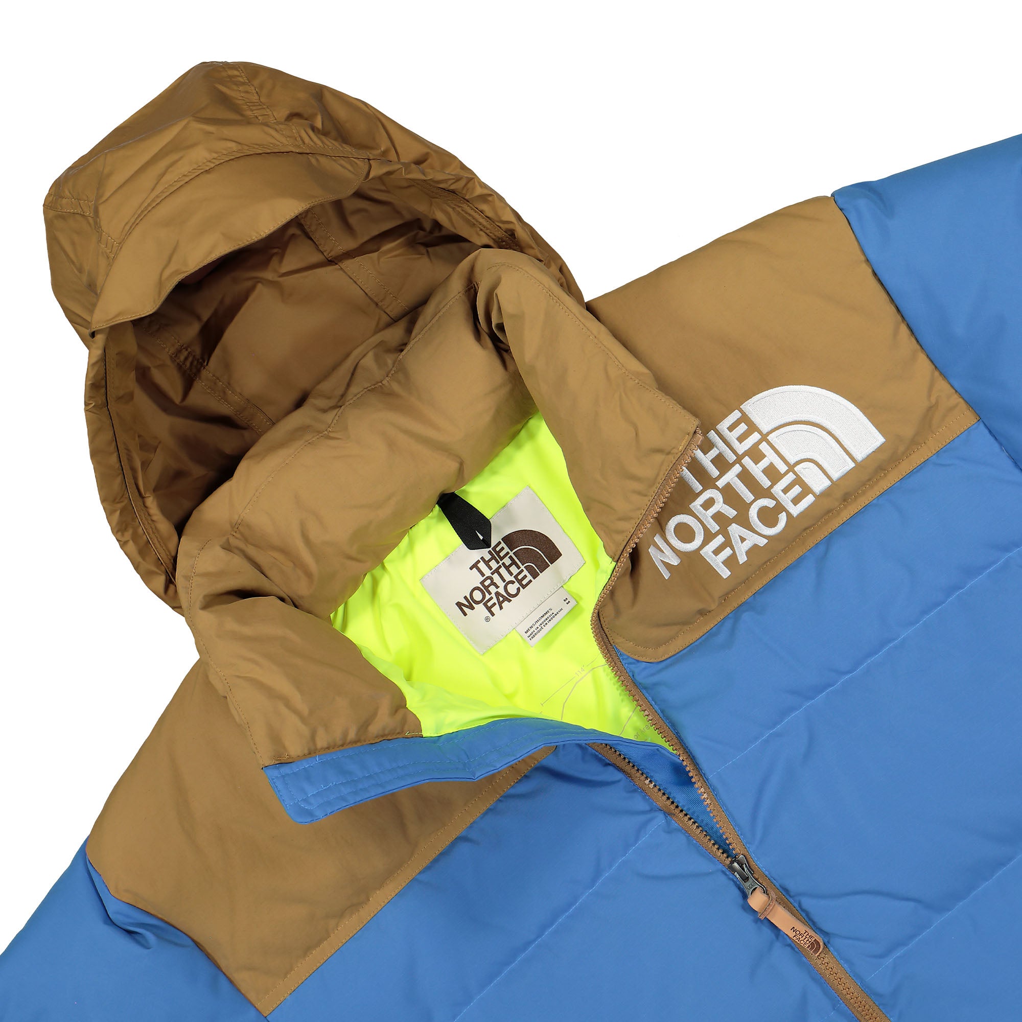 The North Face M 92 LFHT Nuptse Jacket Super Sonic Blue / Utility Brown Puffer Jackets Close-up | Overkill