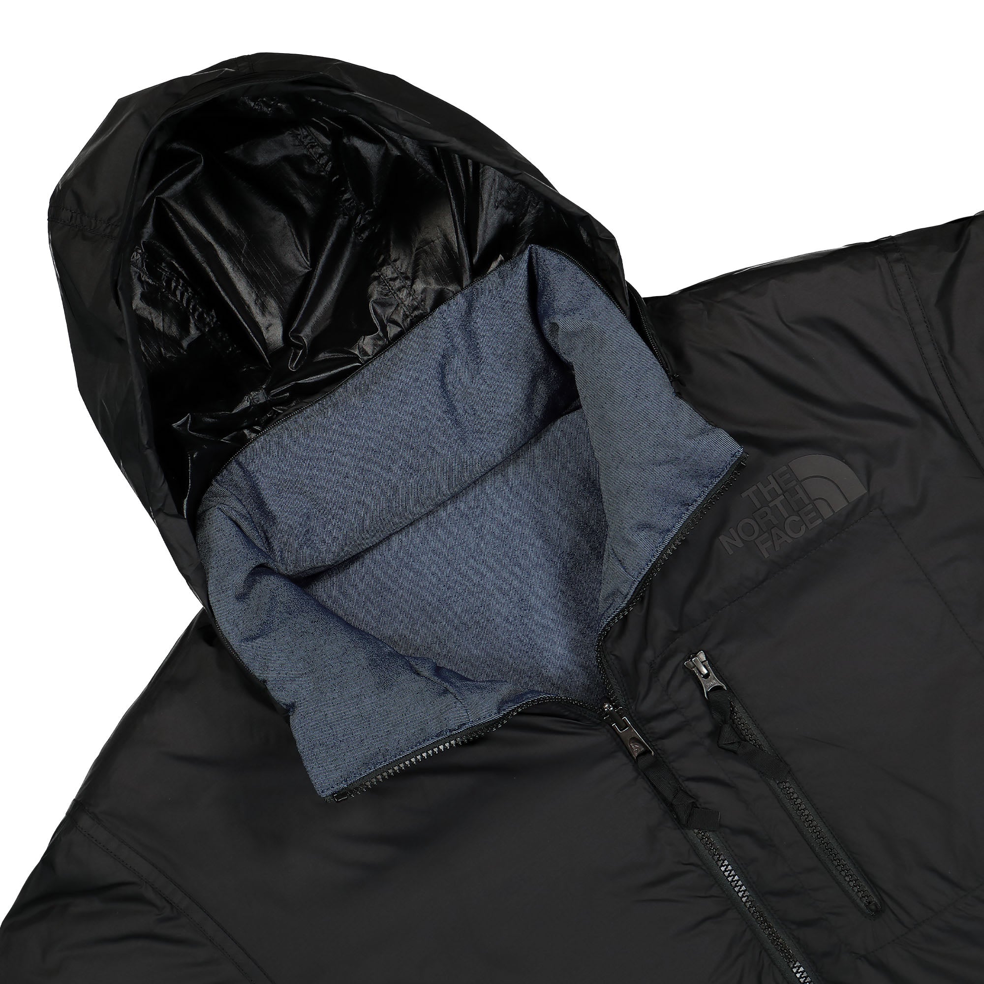 The North Face 1992 Reversible Nuptse Jacket Denim Blue / TNF Black Puffer Jackets Detail view 4 | Overkill