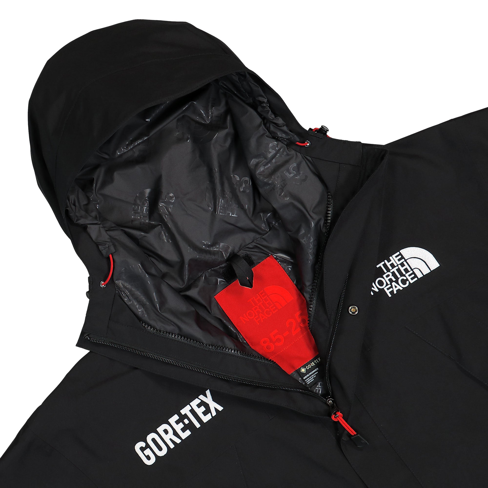 The North Face GTX Mountain Jacket TNF Black / TNF Black / TNF Red Windbreaker Close-up | Overkill