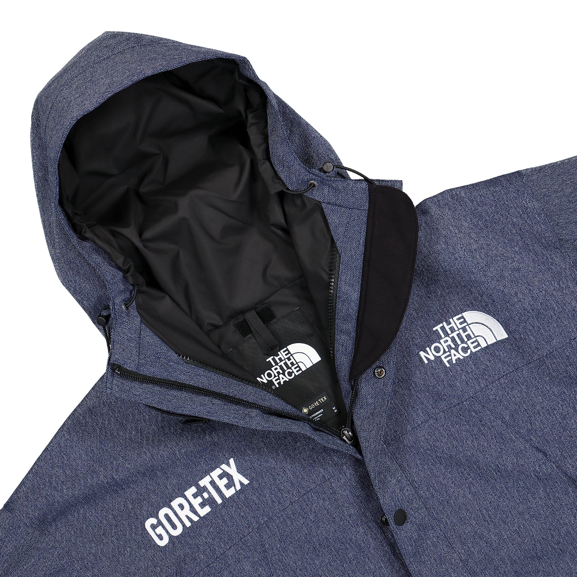 The North Face GTX Mountain Jacket Denim Blue - TNF Black Jackets Close-up | Overkill