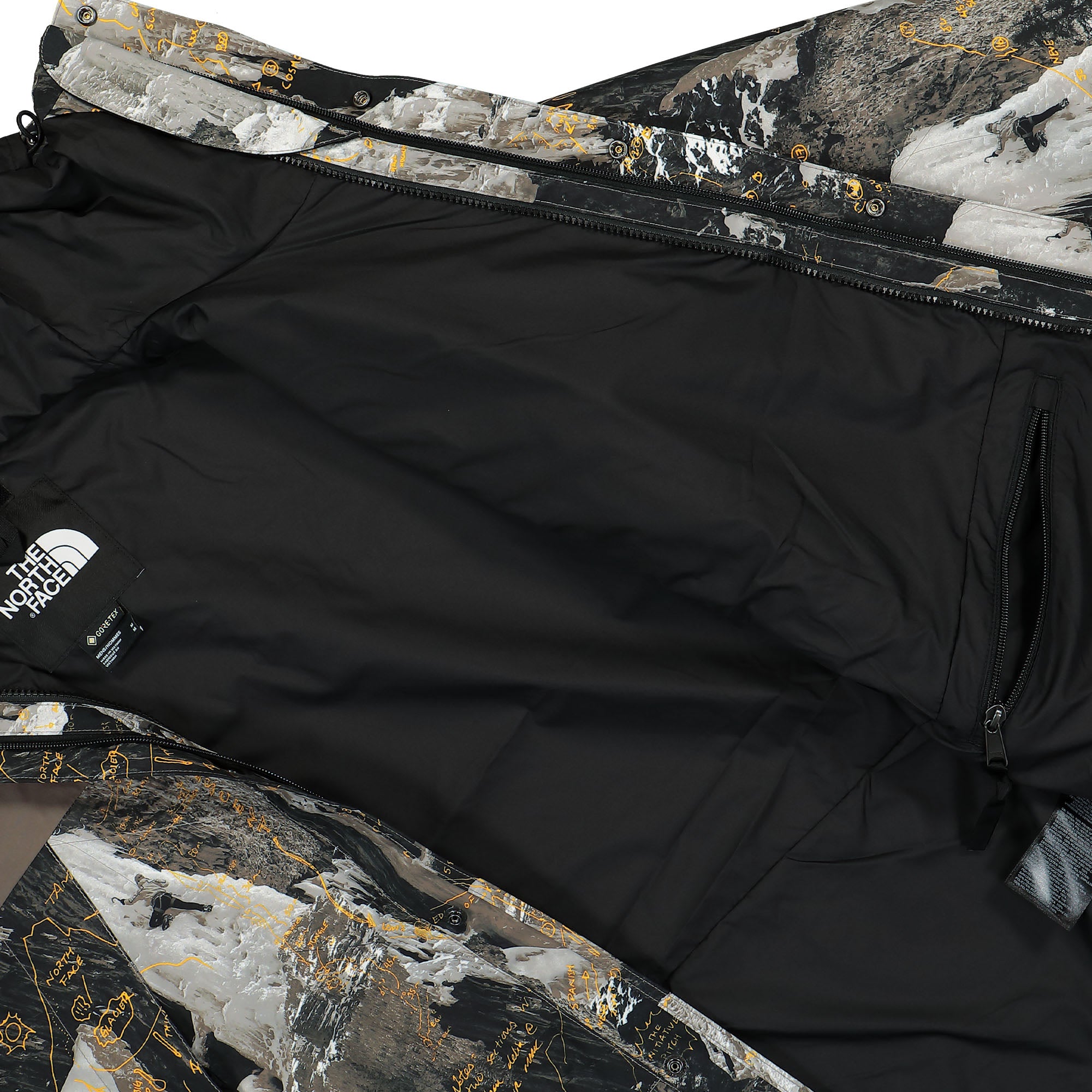 The North Face GTX Mountain Jacket Falcon Brown Conrads Notes Print Jackets Detail view 1 | Overkill