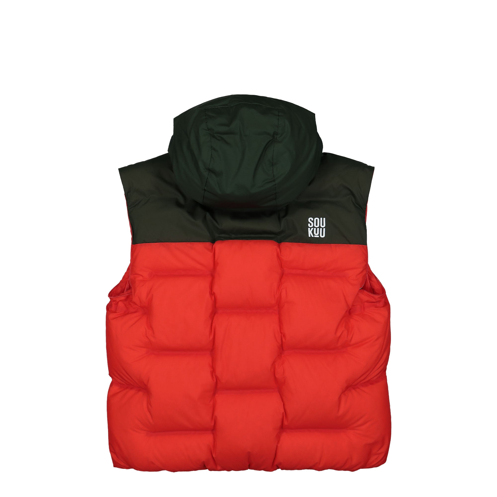 The North Face Cloud Down Nuptse Jacket Dark Cedar Green / High Risk Red Puffer Jackets Detail view 4 | Overkill