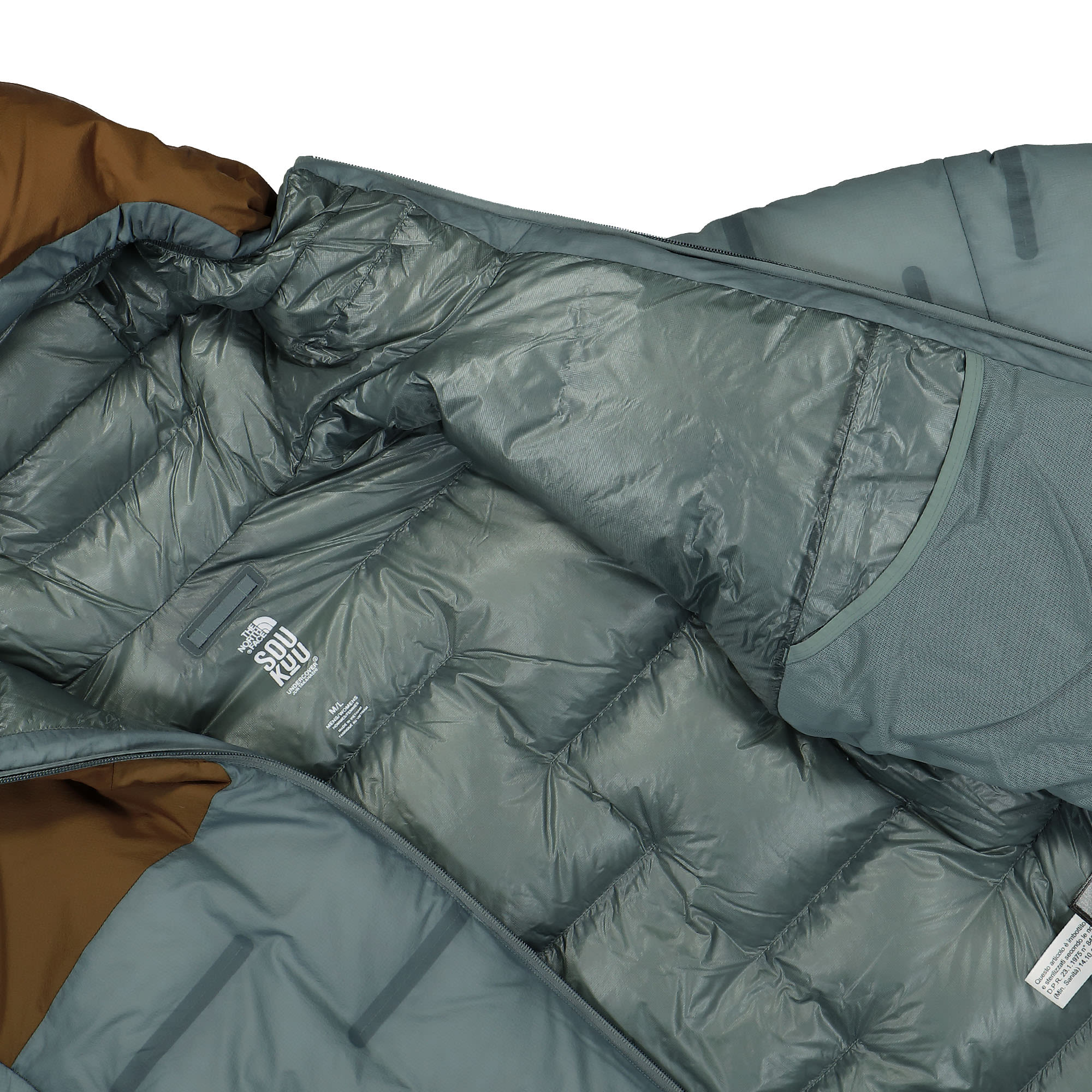 The North Face Undercover x The North Face Cloud Down Nuptse Jacket Sepia Brown / Concrete Grey Jackets Detail view 2 | Overkill