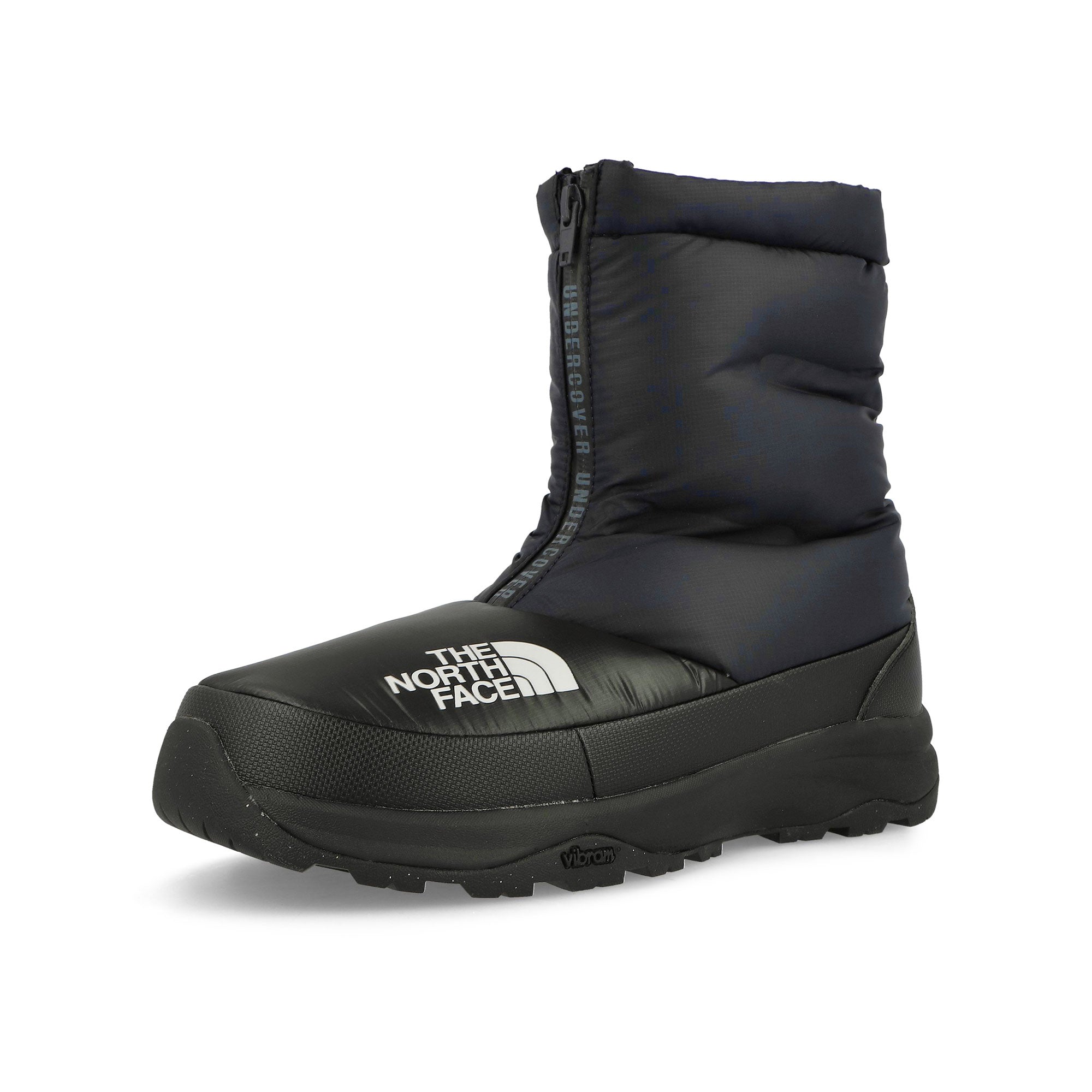 The North Face Undercover x The North Face Nuptse Bootie Black / Aviator Navy Sneakers Close Up | Overkill