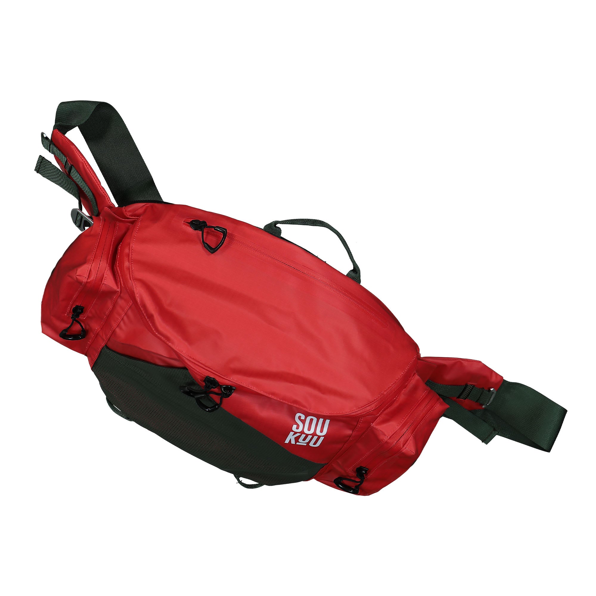 The North Face Undercover x The North Face Waistpack Dark Cedar Green / High Risk Red Hip & Waist Bags Close-up | Overkill