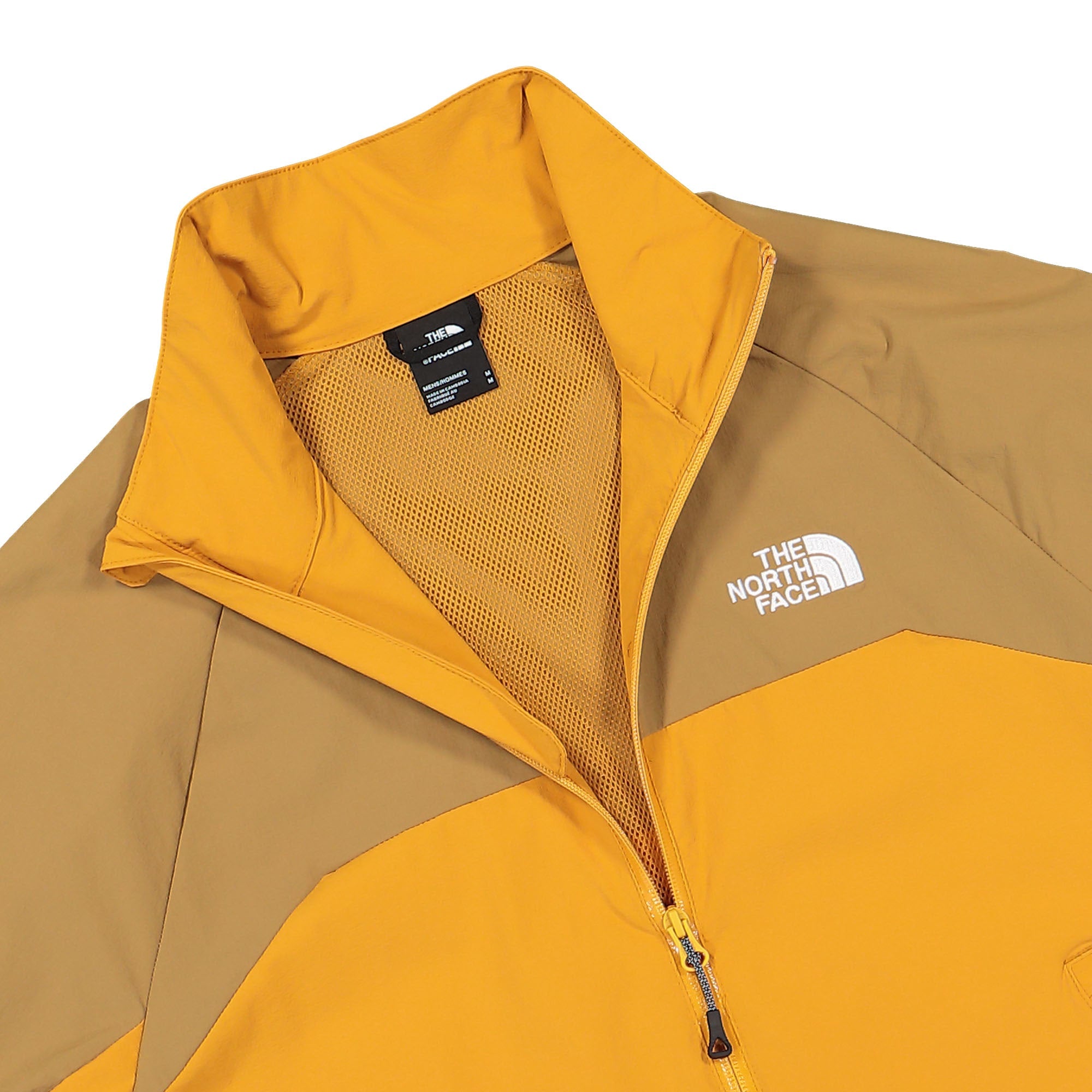 The North Face NSE Shell Suit Top Citrine Yellow / Utility Brown Track Jackets Close-up | Overkill