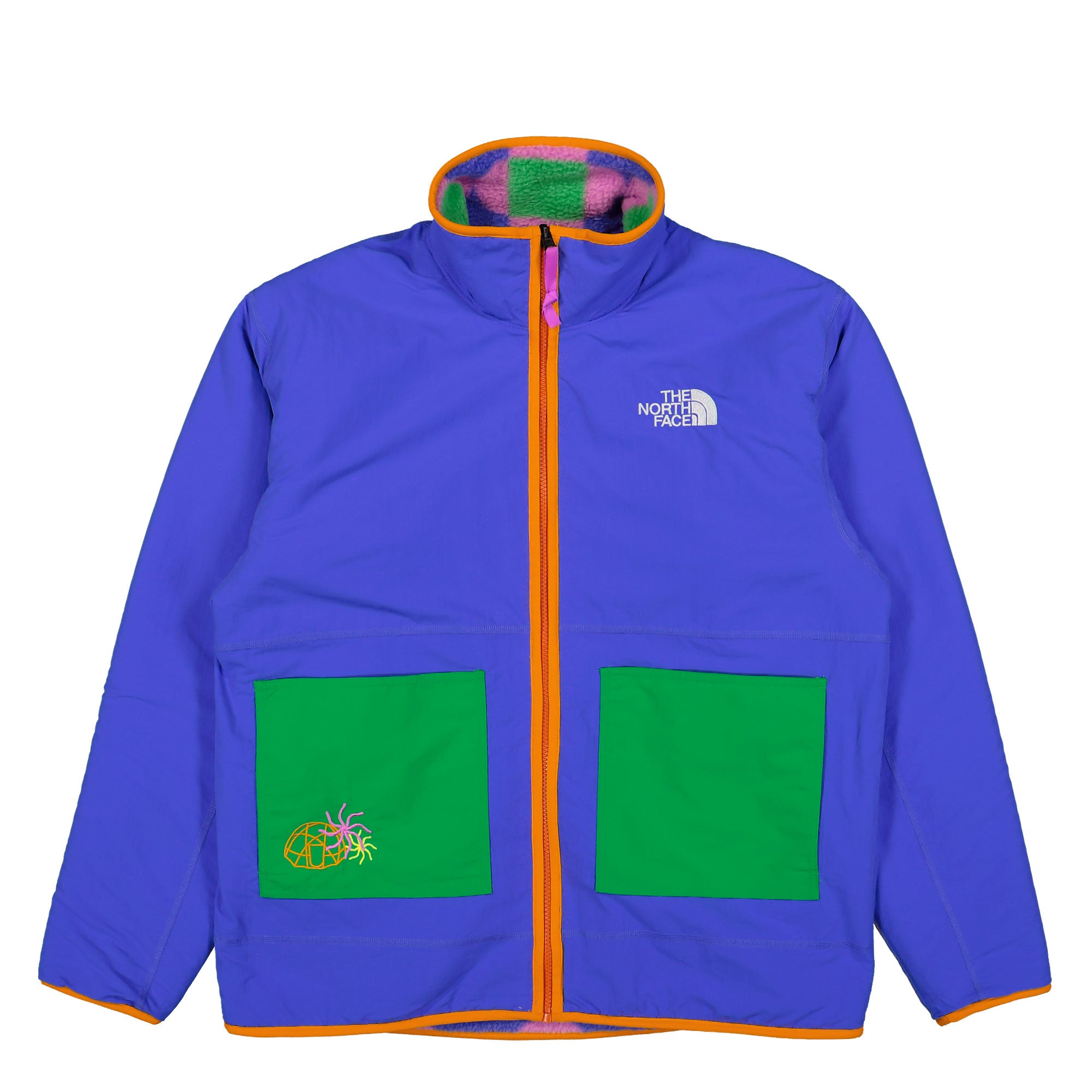 The North Face Reversible Fleece Jacket Solar Blue Lets Blossom Together Print Fleece Jackets Close-up | Overkill