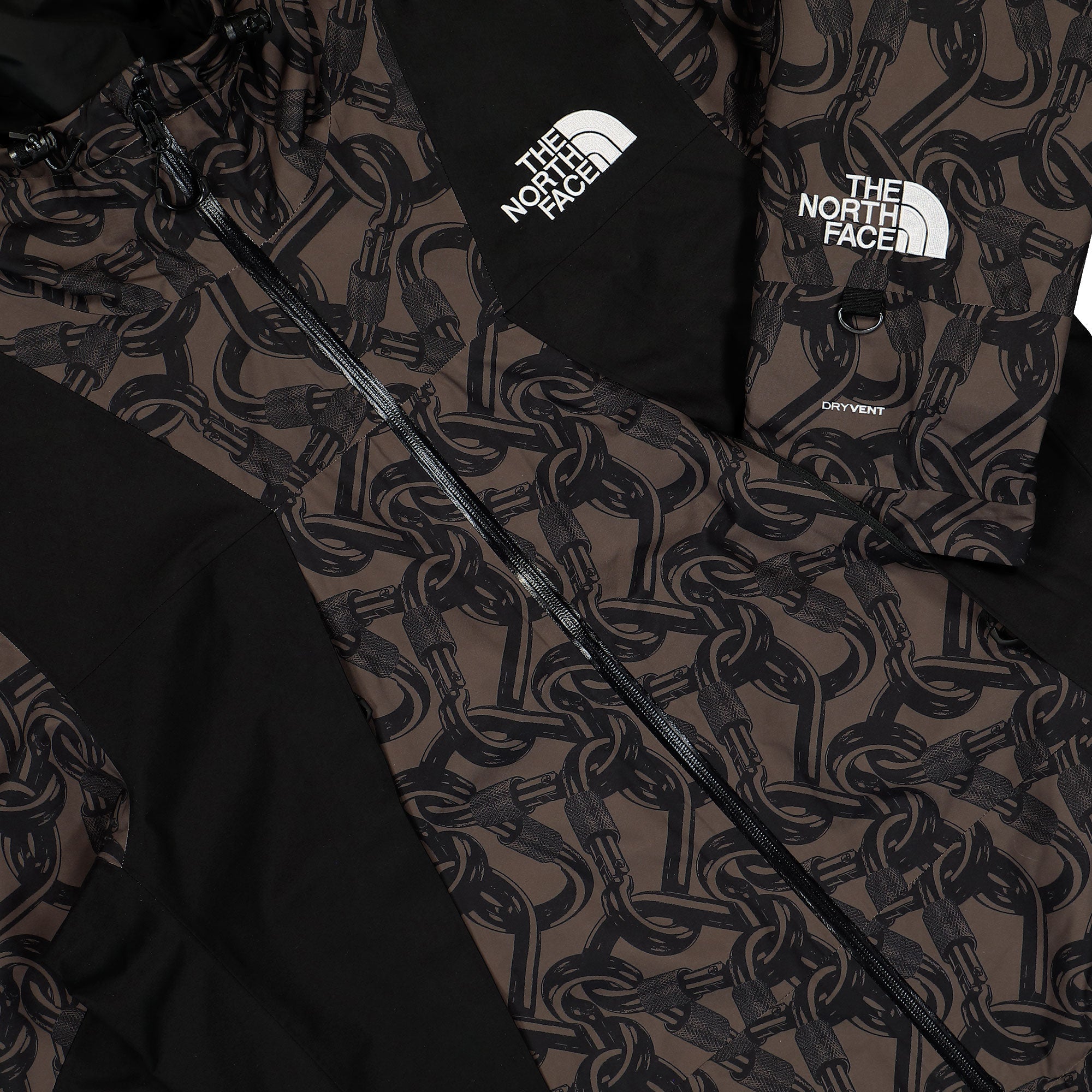 The North Face U NSE Shell Jacket Print Smokey Brown Carabiner Windbreaker Detailfoto | Overkill