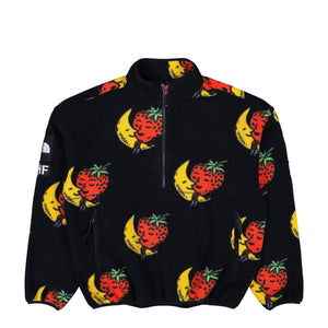 SHF x The North Face Half-Zip Fleece Jacket TNF Black / Strawberry Moon Print Fleece Jackets NF0A8HNBNY1 | Overkill