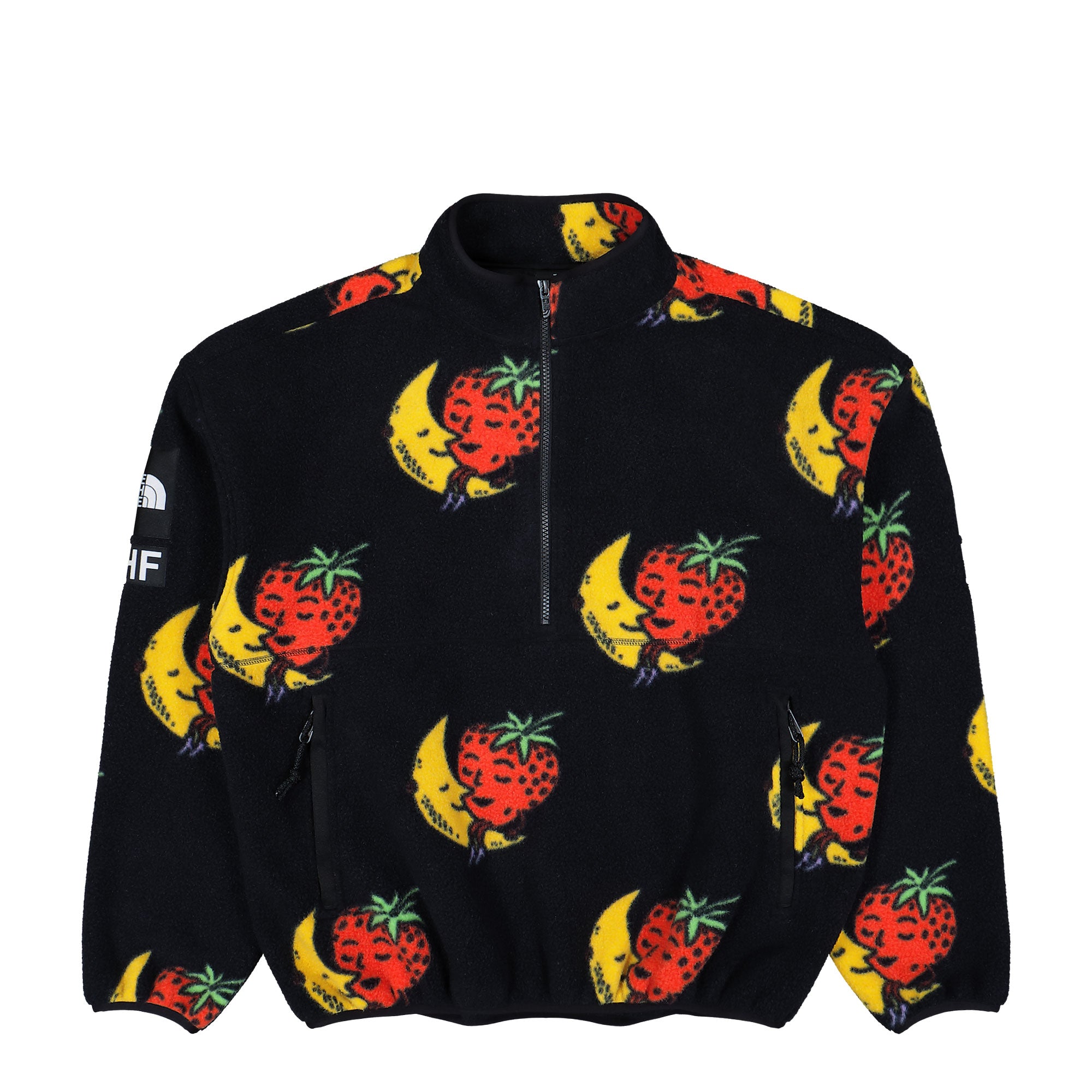 SHF x The North Face Half-Zip Fleece Jacket TNF Black / Strawberry Moon Print Fleece Jackets NF0A8HNBNY1 | Overkill