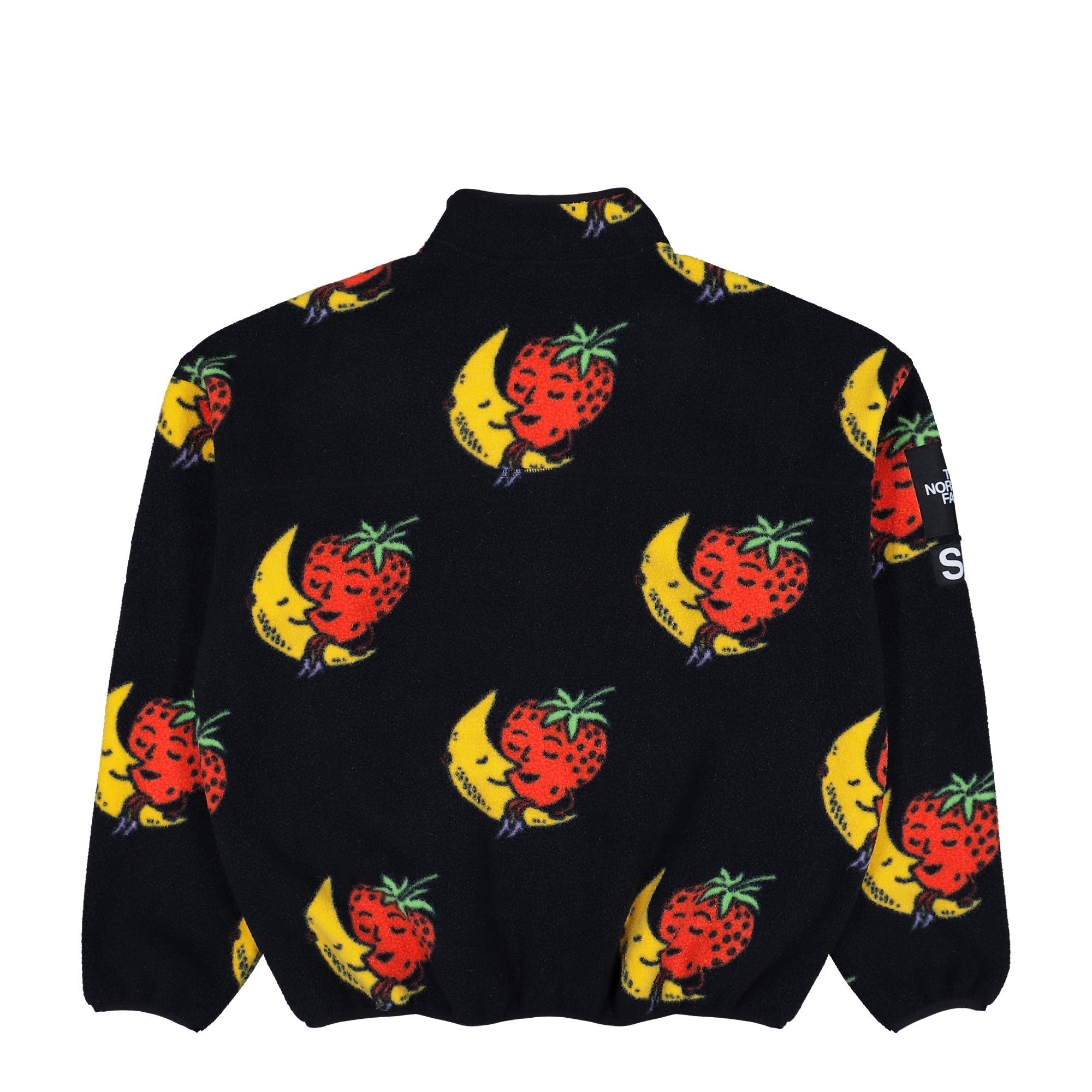 SHF x The North Face Half-Zip Fleece Jacket TNF Black / Strawberry Moon Print Fleece Jackets NF0A8HNBNY1 Close-up | Overkill