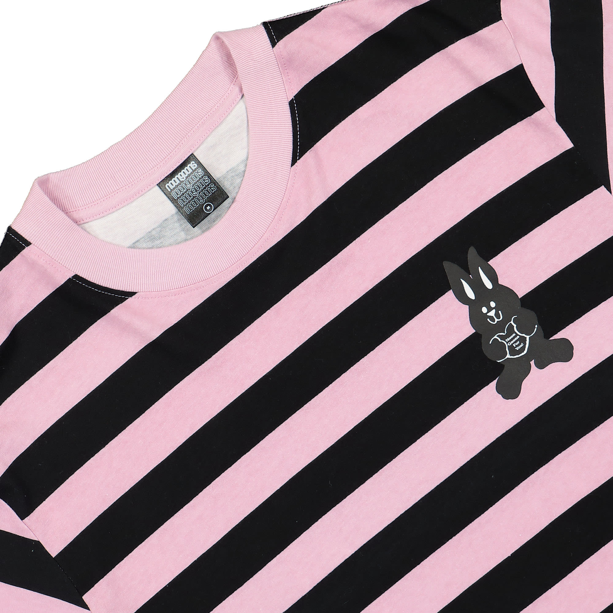 Noon Goons Stoned Stripe T-Shirt Black / Pink T-Shirts Close-up | Overkill