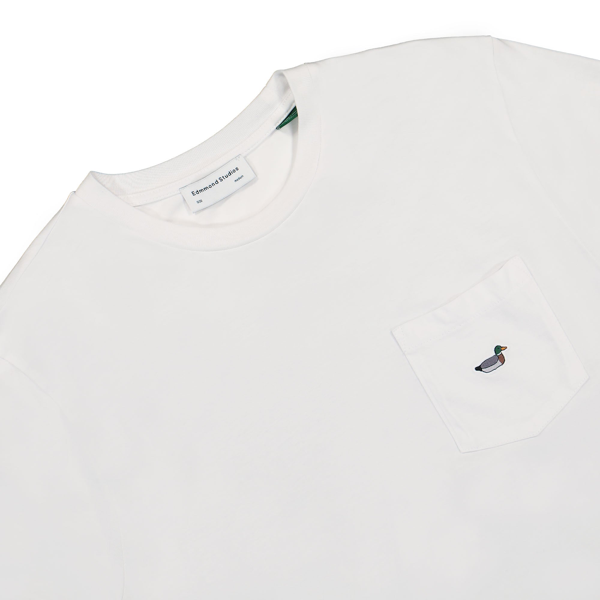 Edmmond Studios Duck Patch T-Shirt White T-Shirts Close-up | Overkill