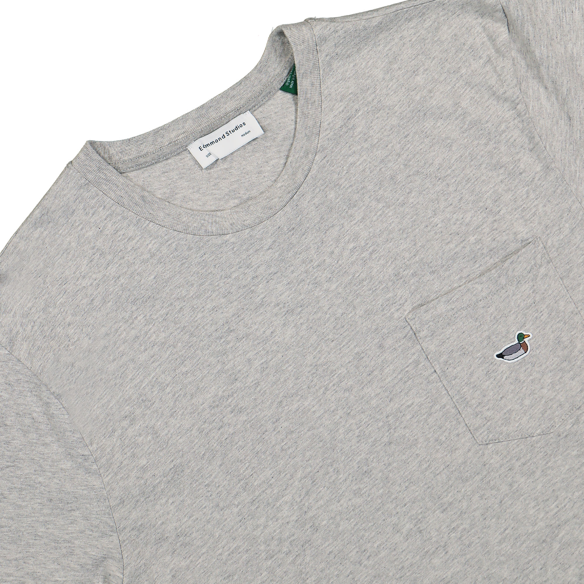Edmmond Studios Duck Patch T-Shirt Grey Melange T-Shirts Close-up | Overkill