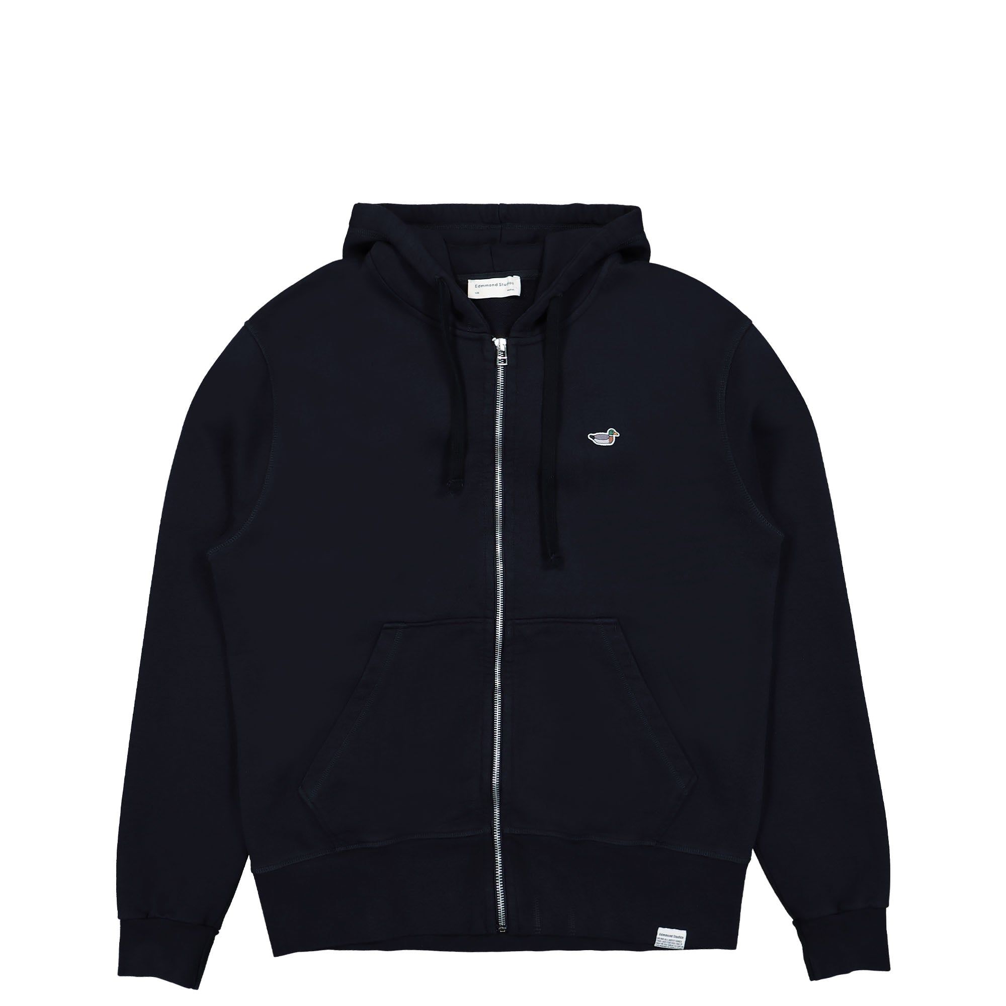Edmmond Studios Duck Patch Zip Hoodie Navy Hoodies NOS-40-05590 | Overkill