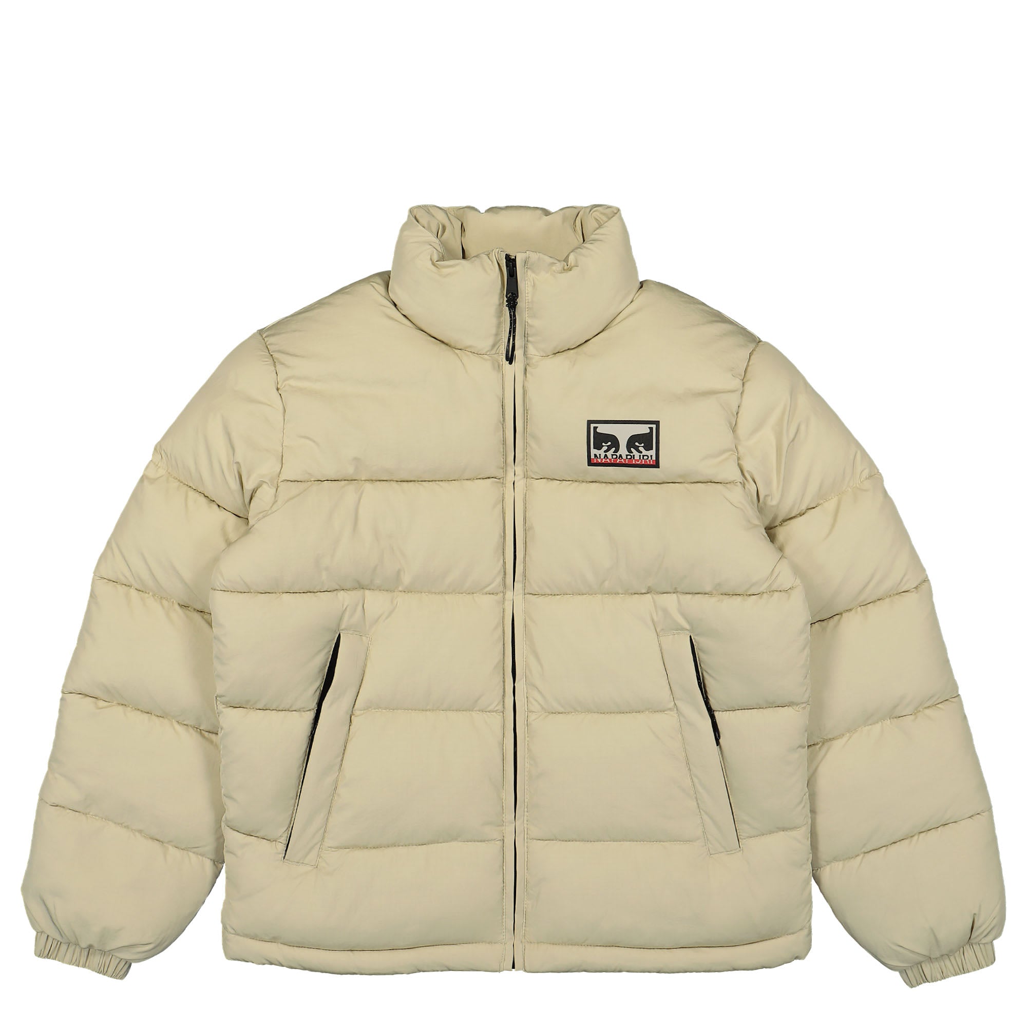Obey Napapijri x Obey Dont Just Watch It Burn Puffer Jacket Cream Puffer Jackets NP0A4HMIN1C1 | Overkill