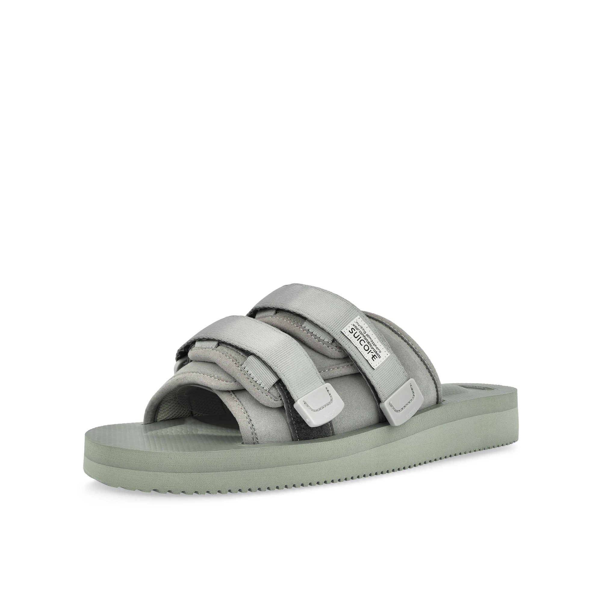 Suicoke Moto - VS Gray Slides, Sandals & Slippers Close Up | Overkill