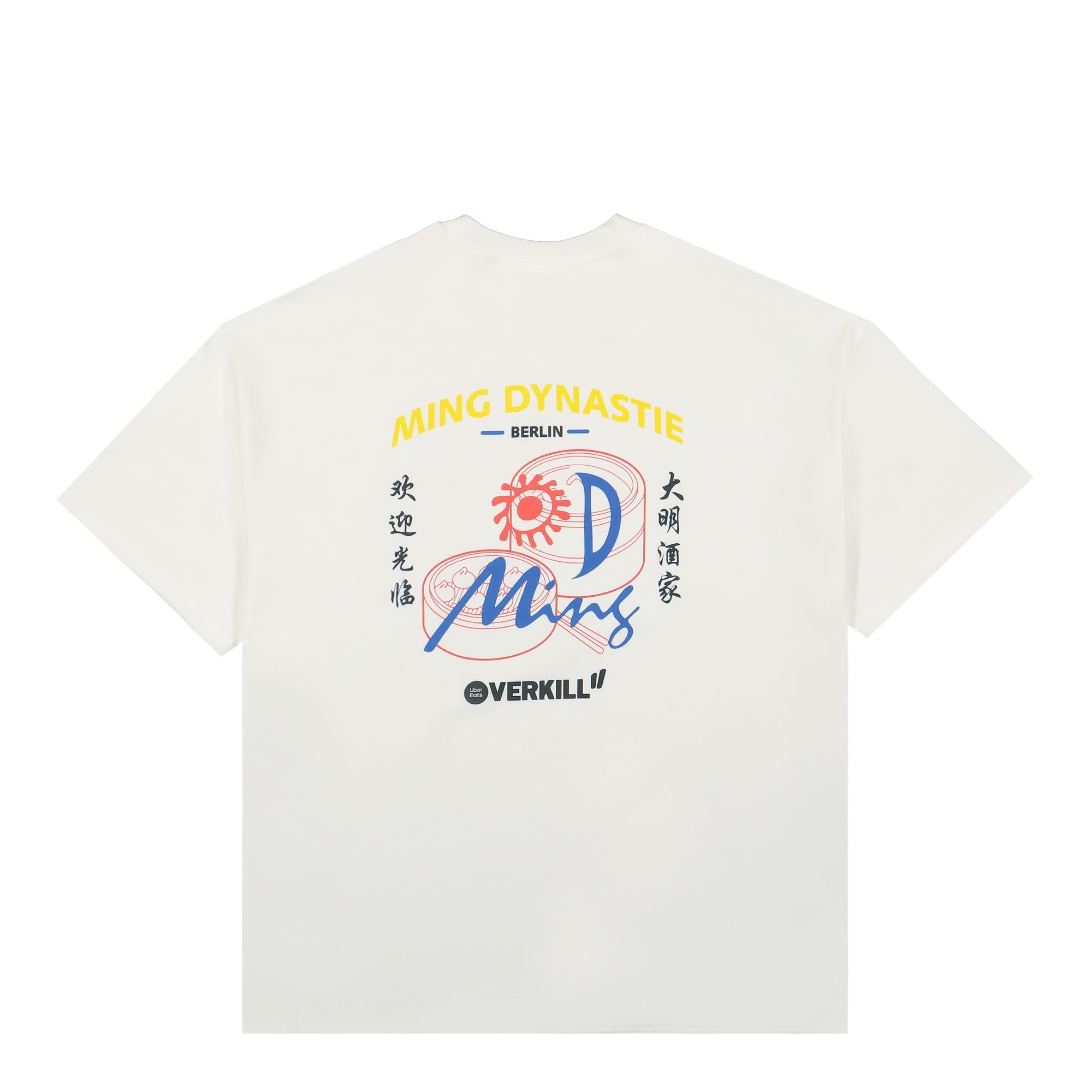Overkill Uber Eats Ming Dynastie Tee White T-Shirts Close-up | Overkill