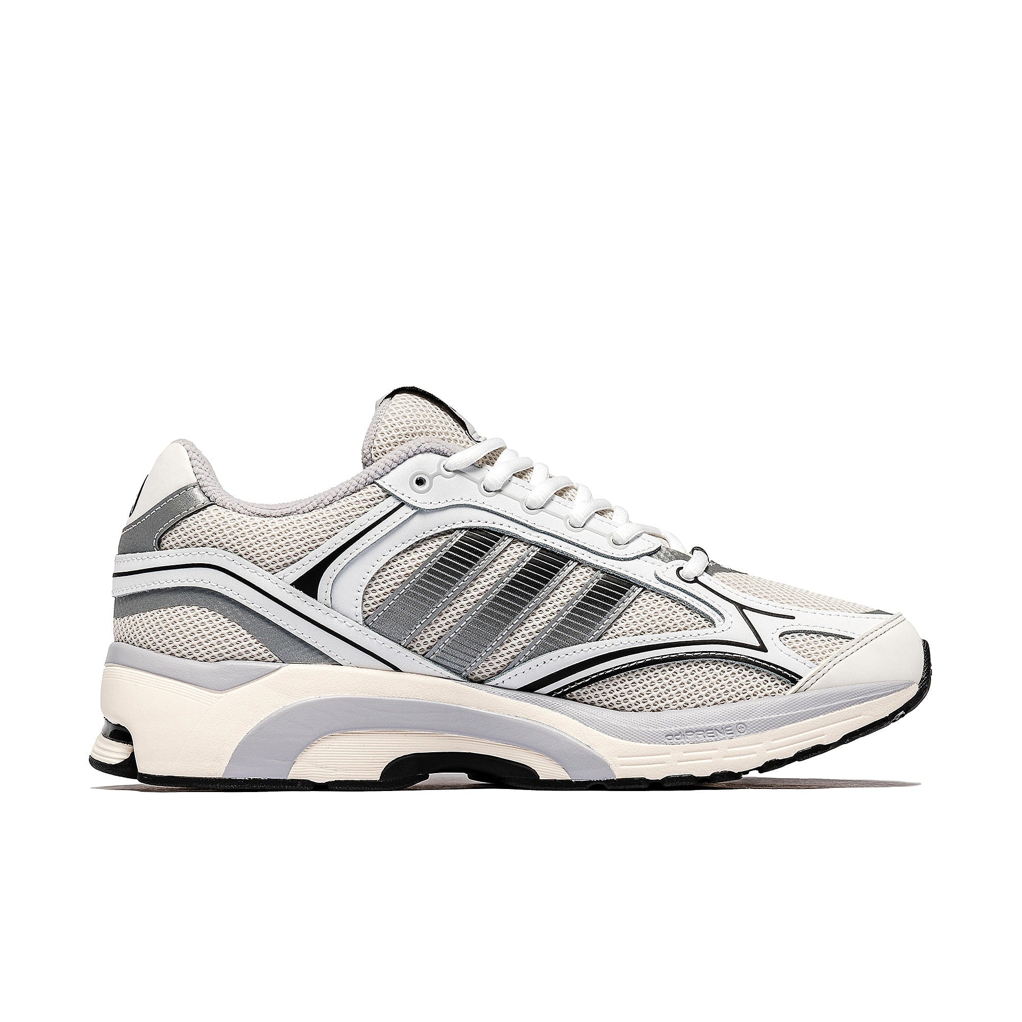 Overkill x adidas Spiritain 2000 Friends & Family Crystal White / Core Black / Footwear White Low Top Sneakers ID3680 Silhouette | Overkill