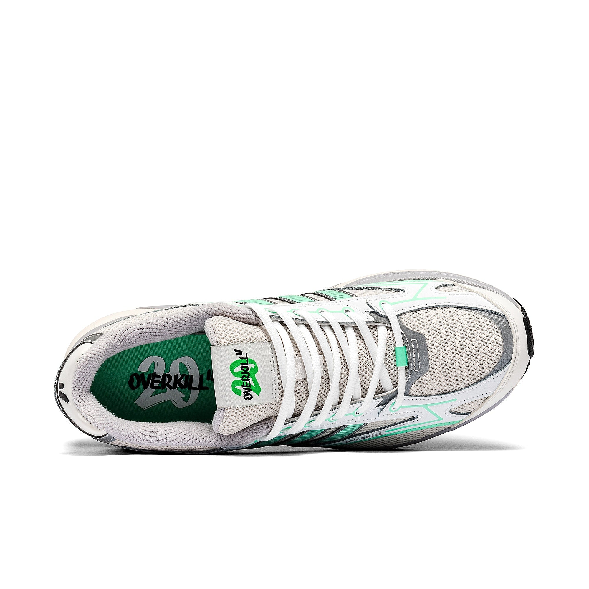 adidas Overkill x adidas Spiritain 2000 Crystal White / Footwear White / Core White Low Top Sneakers Detail View 2 | Overkill