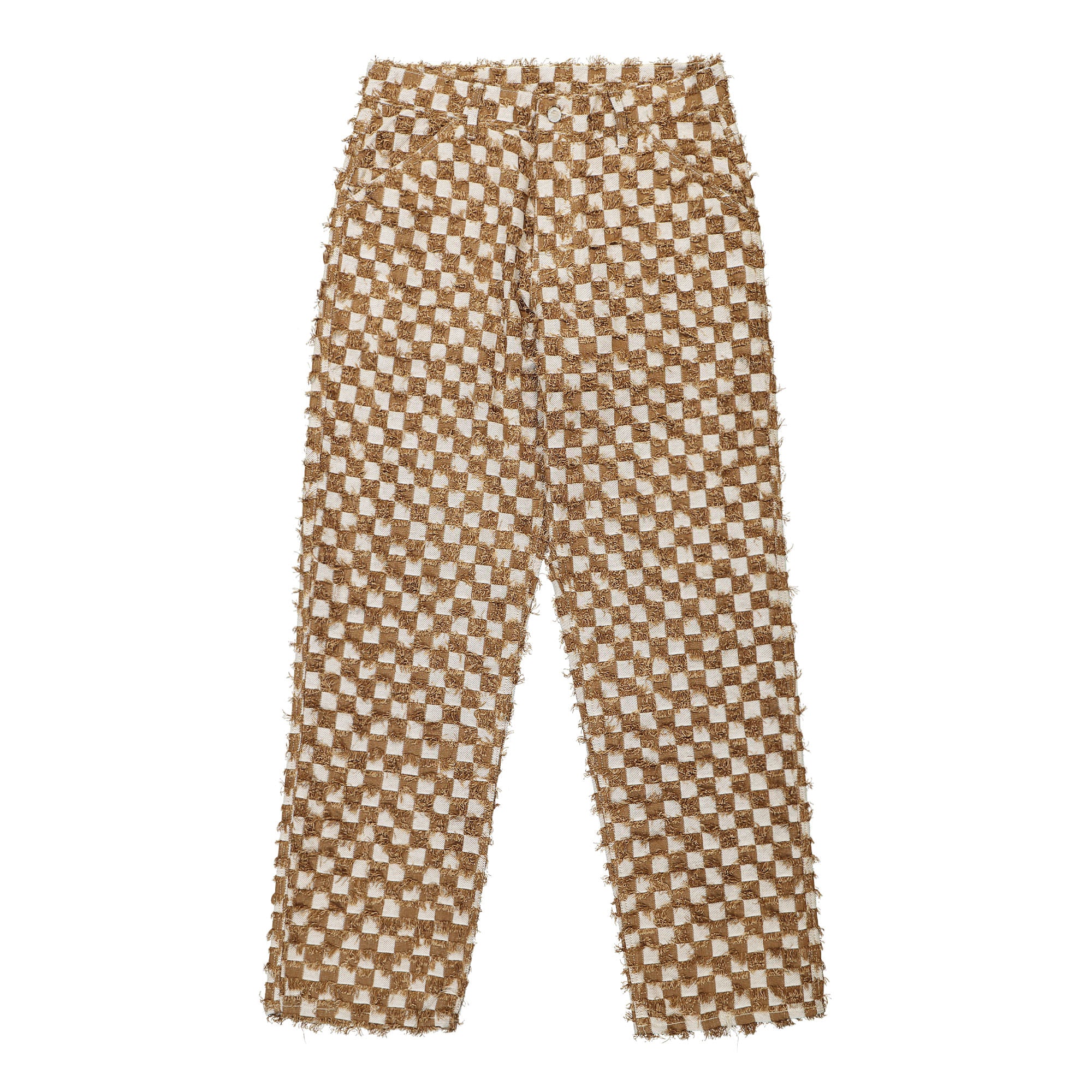 Pleasures Curfew Checker Work Pants Brown Casual Pants P23F001-Brown | Overkill