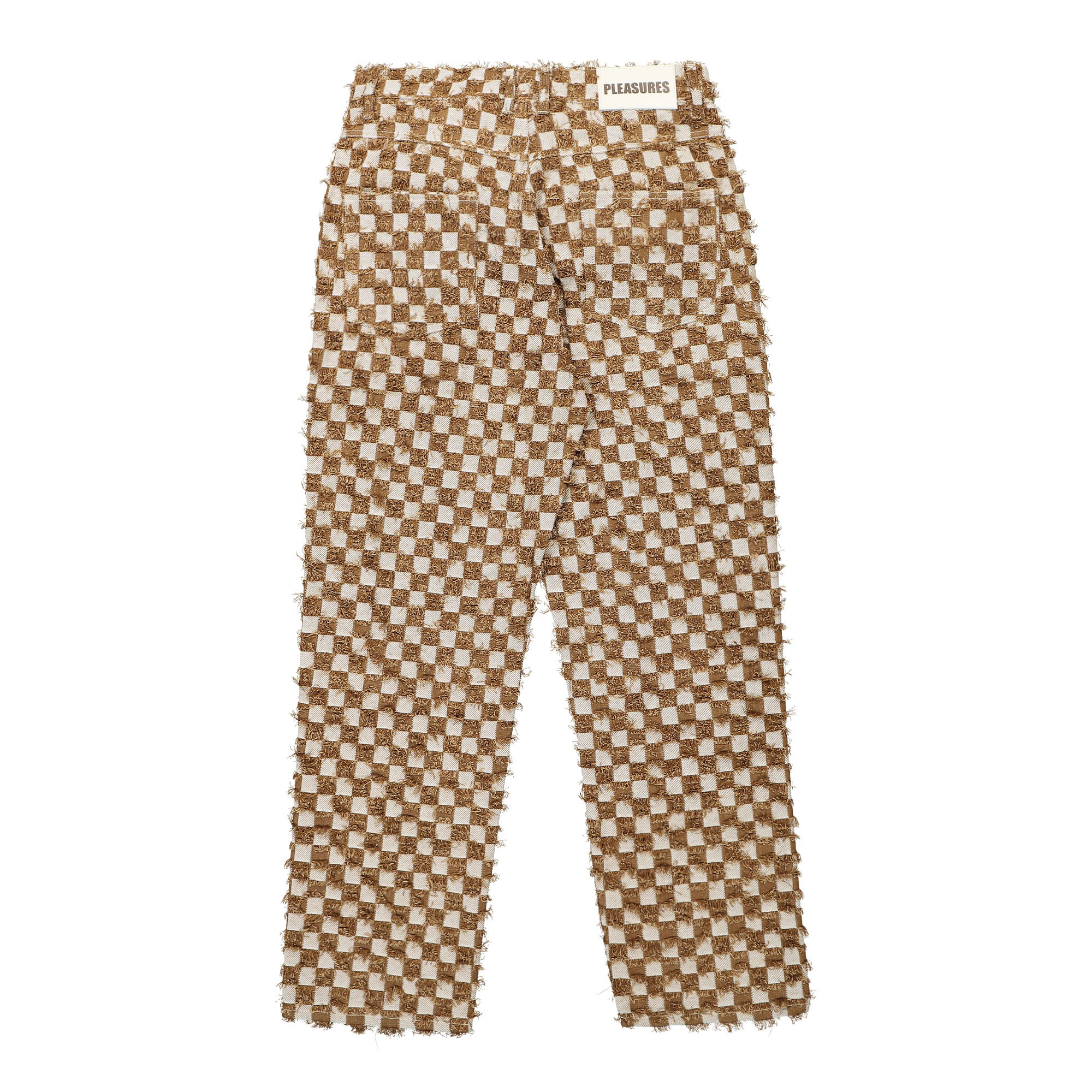 Pleasures Curfew Checker Work Pants Brown Casual Pants Material | Overkill