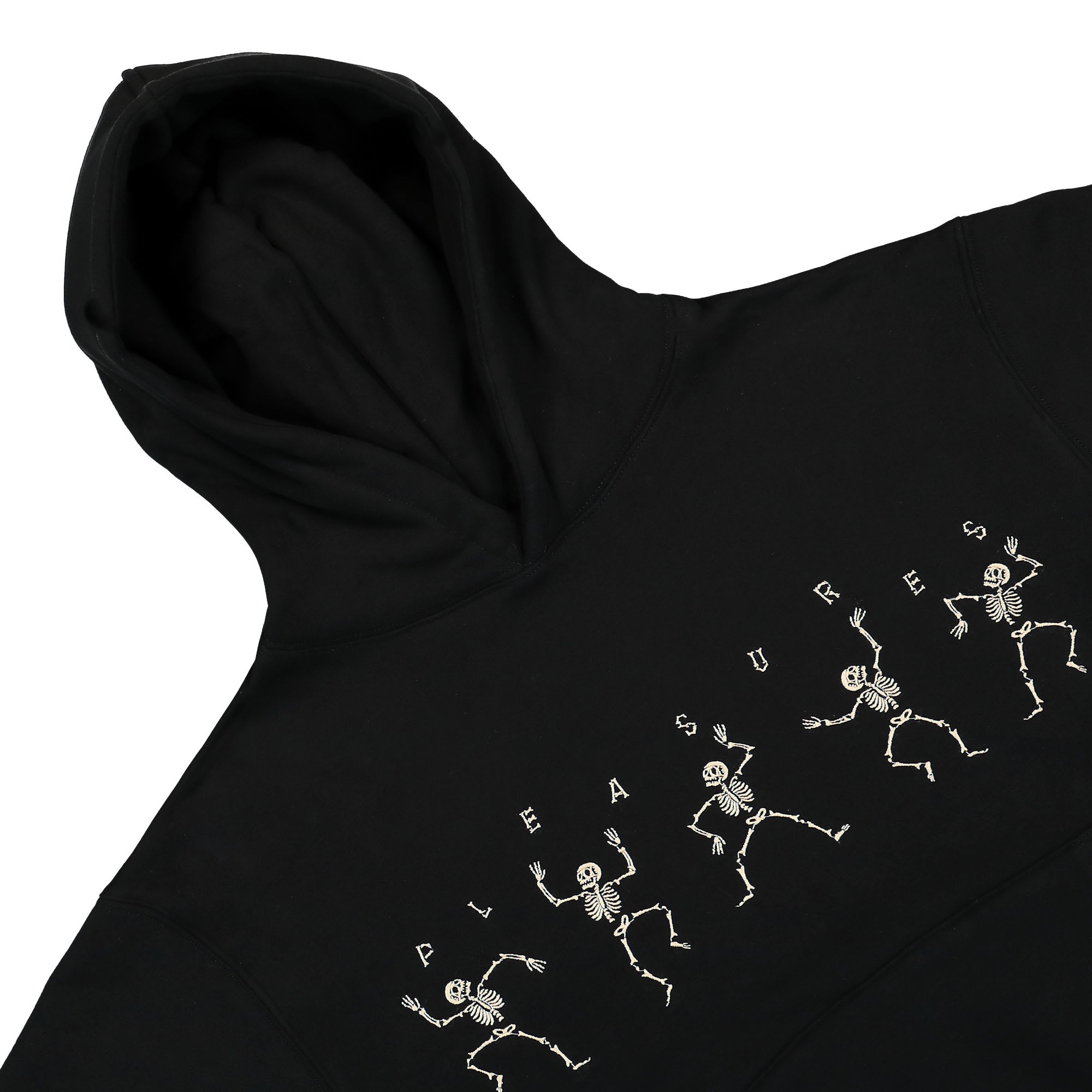 Pleasures Bone Hoodie Black Hoodies Material | Overkill