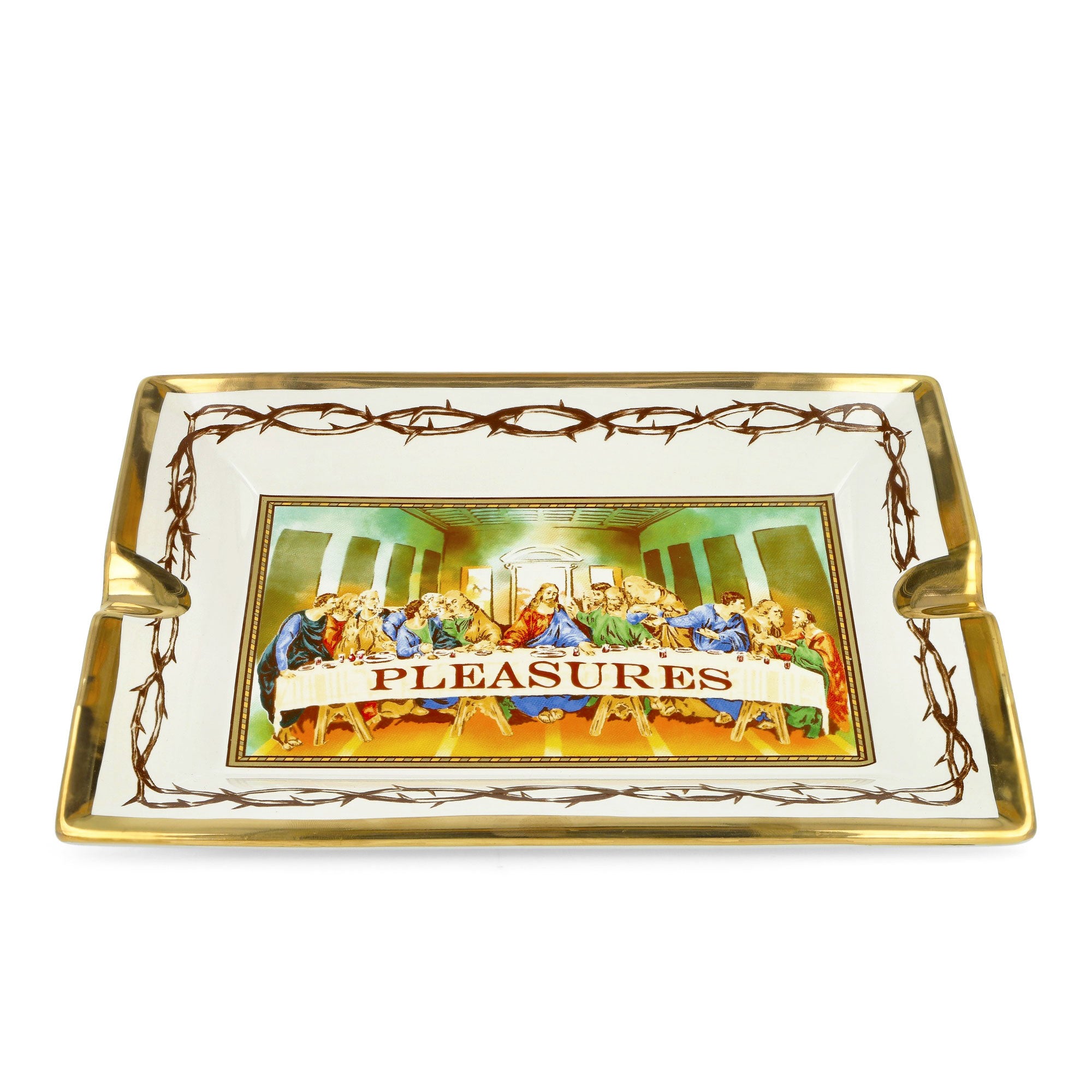 Pleasures Supper Ceramic Tray White Trays P23F066-White | Overkill