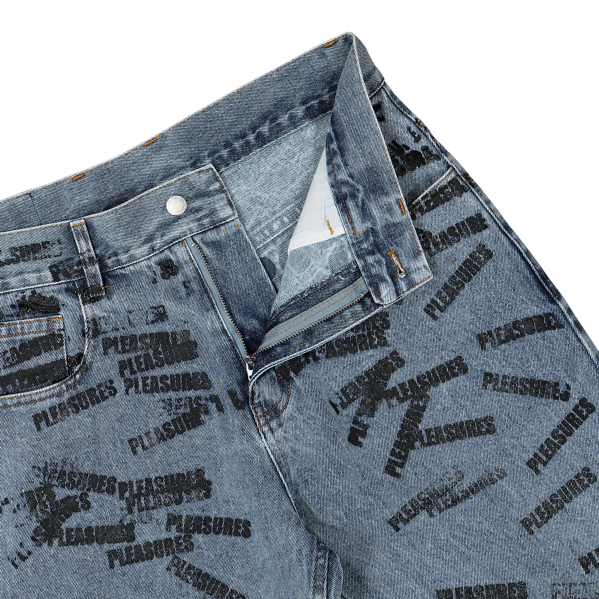 Pleasures Plop 5 Pocket Denim Blue Jeans Detailfoto | Overkill